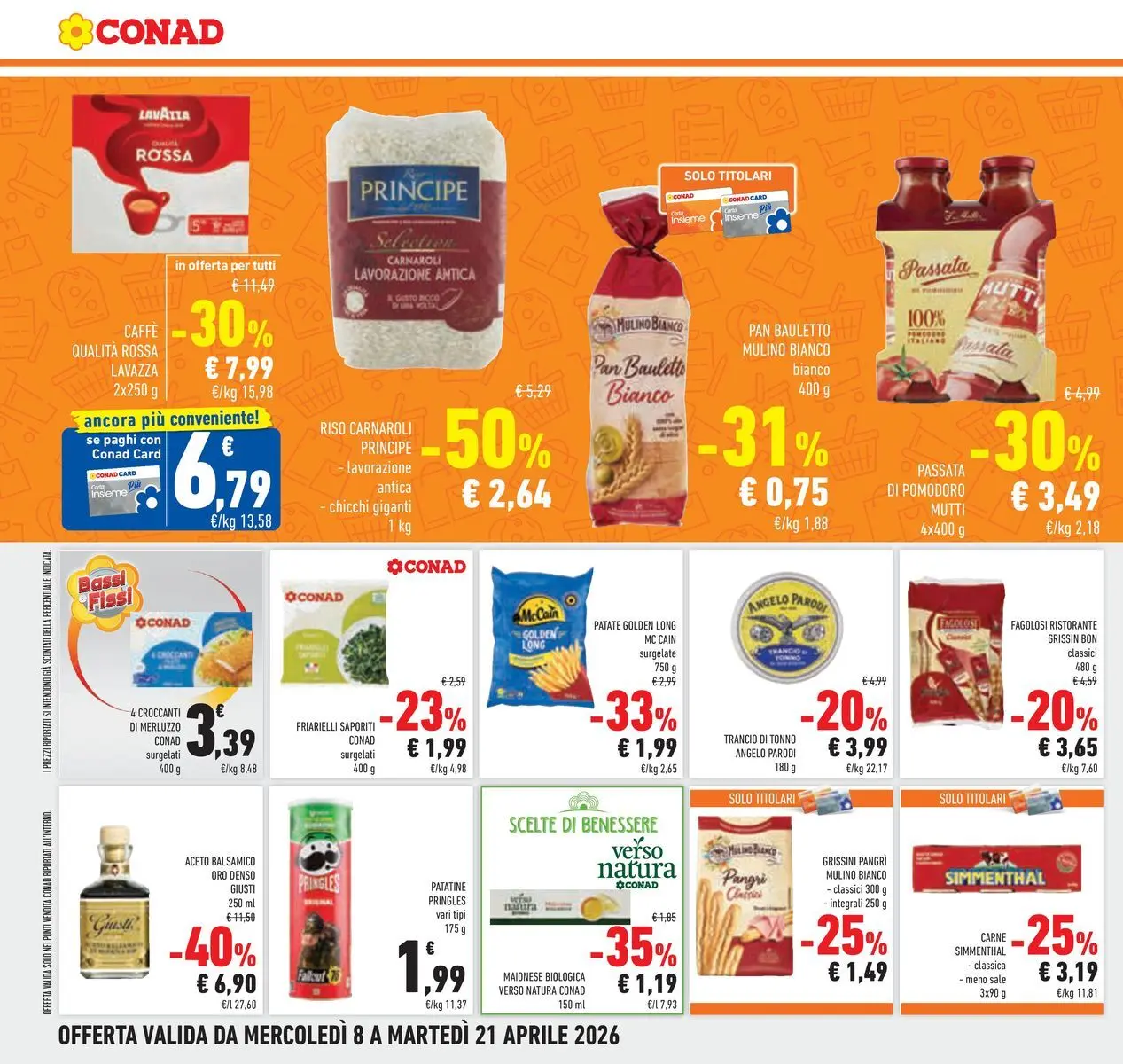 Volantino Conad dal 07/04/2026 > Anteprima | Pagina: 20 | Prodotti: Merluzzo, Patatine, Pomodoro, Mutti