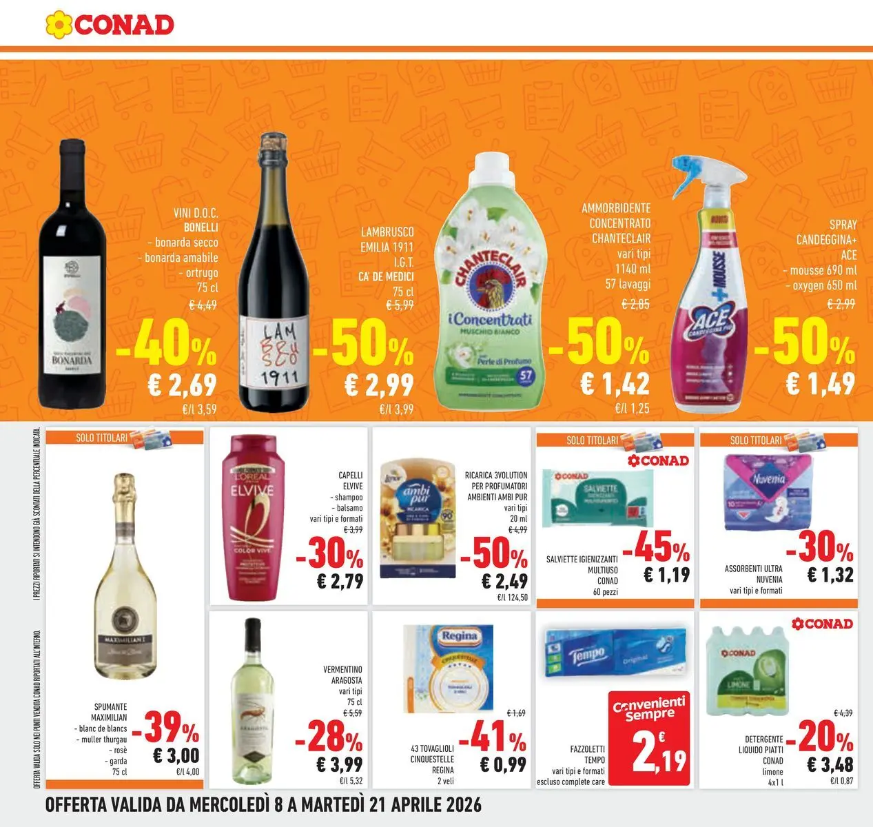 Volantino Conad dal 07/04/2026 > Anteprima | Pagina: 22 | Prodotti: Shampoo, Balsamo, Ammorbidente, Fazzoletti