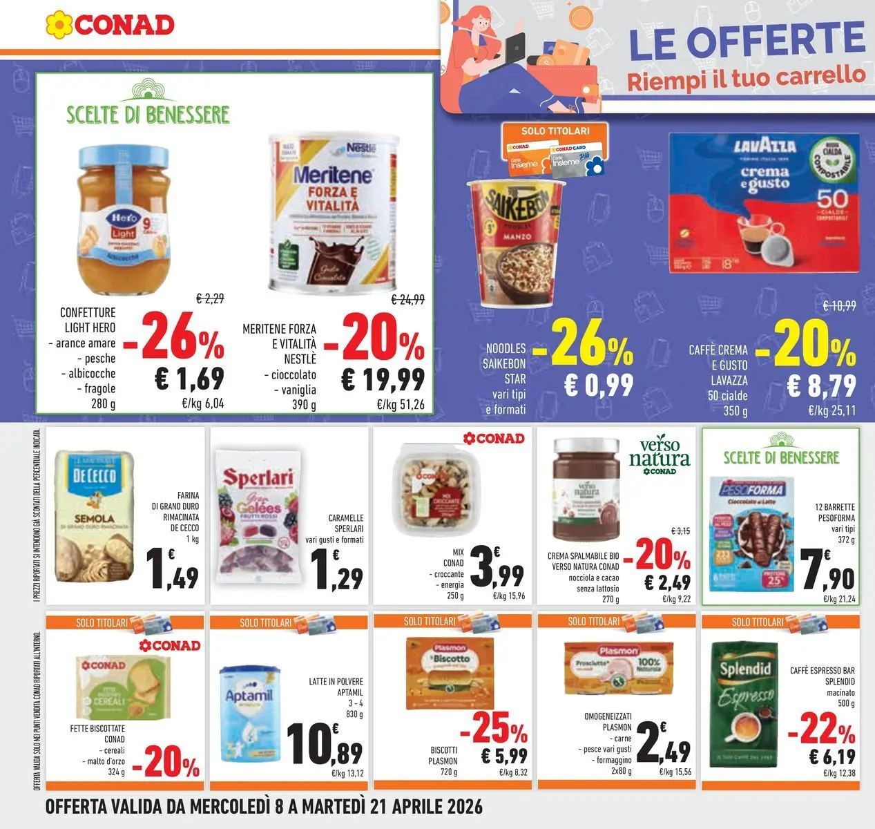 Volantino Conad dal 07/04/2026 > Anteprima | Pagina: 26 | Prodotti: Fragole, Latte, Cacao, Albicocche