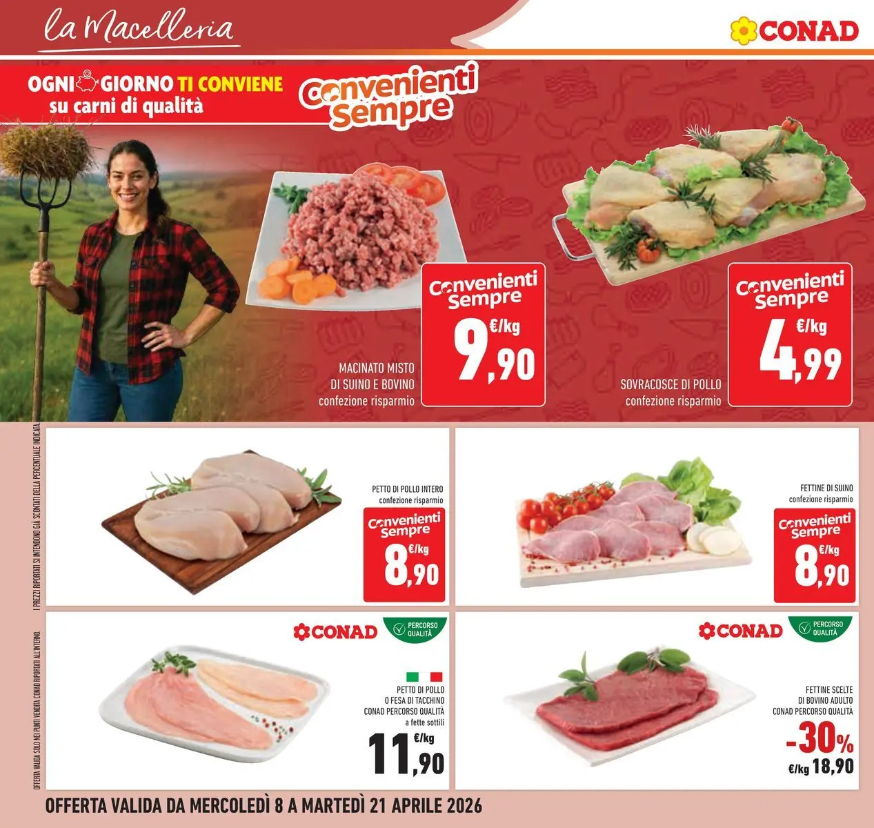 Volantino Conad dal 07/04/2026 > Anteprima | Pagina: 12 | Prodotti: Bovino, Pollo, Suino, Tacchino