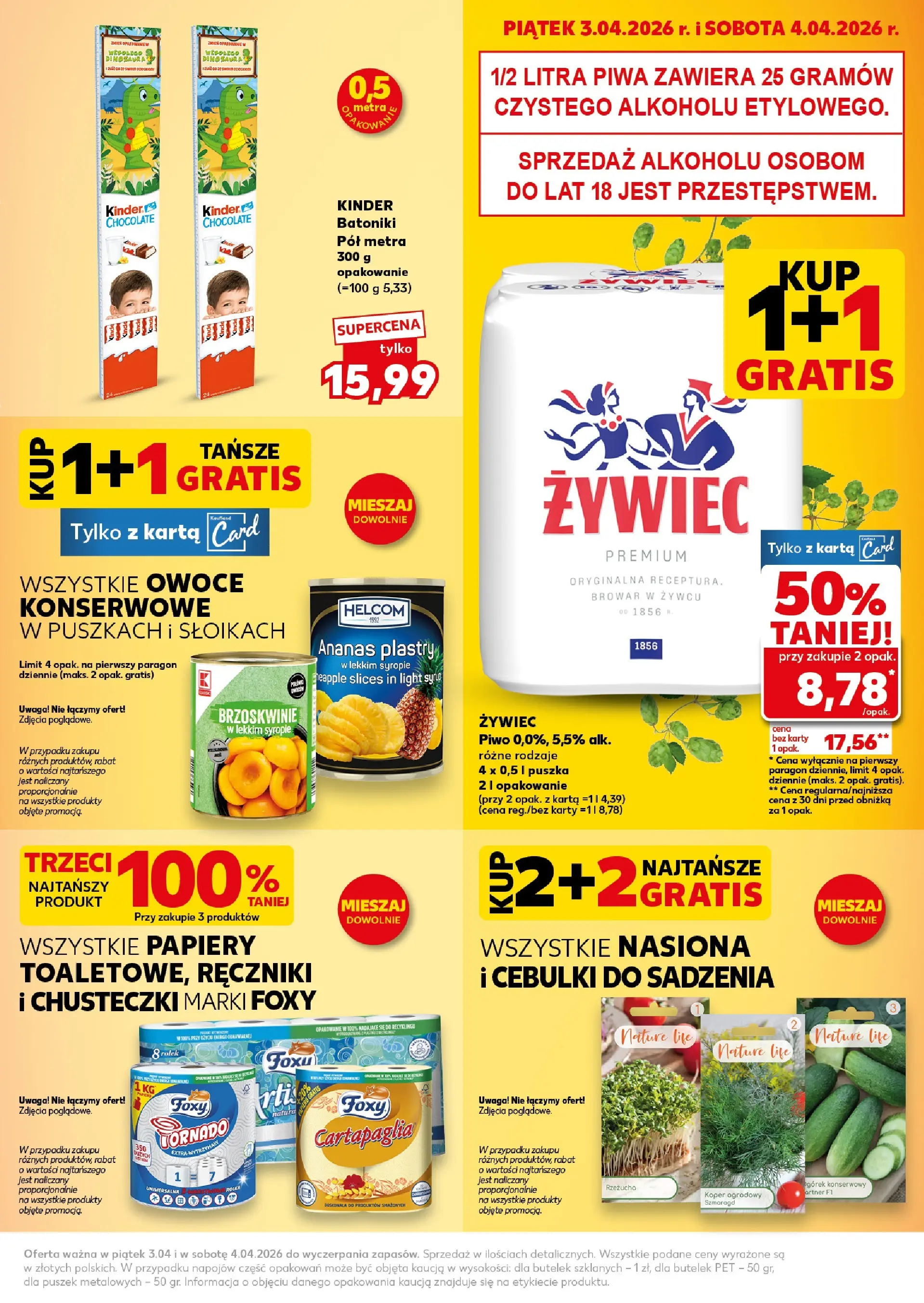 Kaufland - Kaufland Super Piątek i Sobota ważne do 4.04 od 02.04.2026 - od jutra PDF | Strona: 3 | Produkty: Rzeżucha, Nasiona, Ananas, Owoce