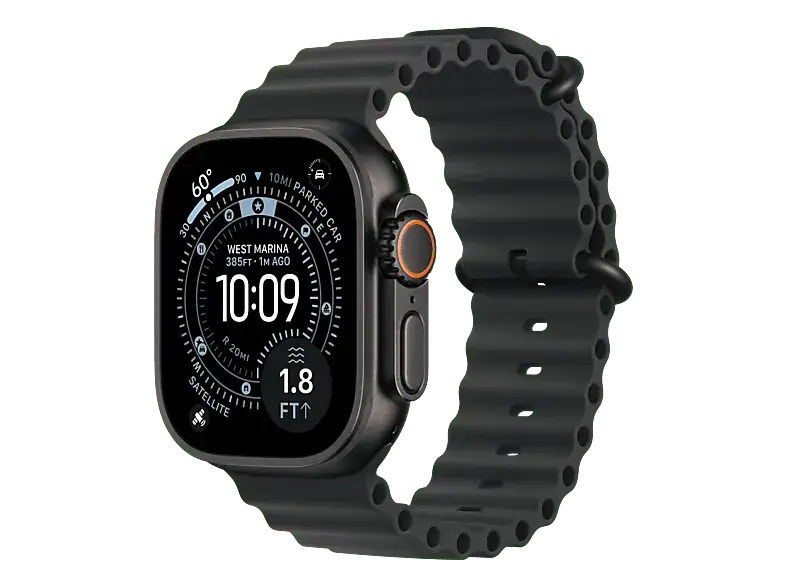 Apple Watch Ultra 3 GPS + Cellular 49mm Schwarz Titanium Case mit Black Ocean Band; Smartwatch