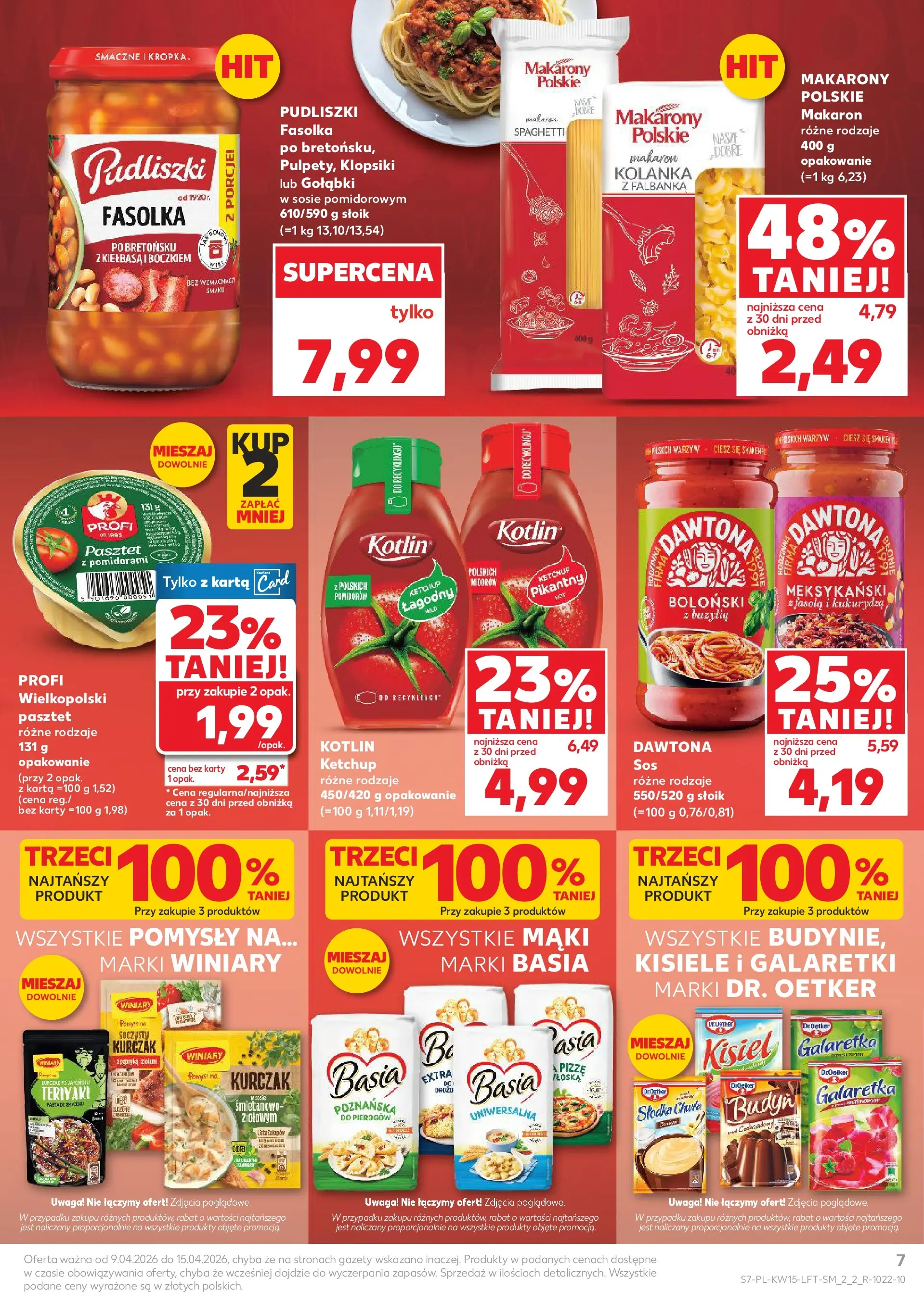 Kaufland gazetka od 09.04.2026 - od jutra PDF | Strona: 7 | Produkty: Karta, Kurczak, Ketchup, Klopsiki