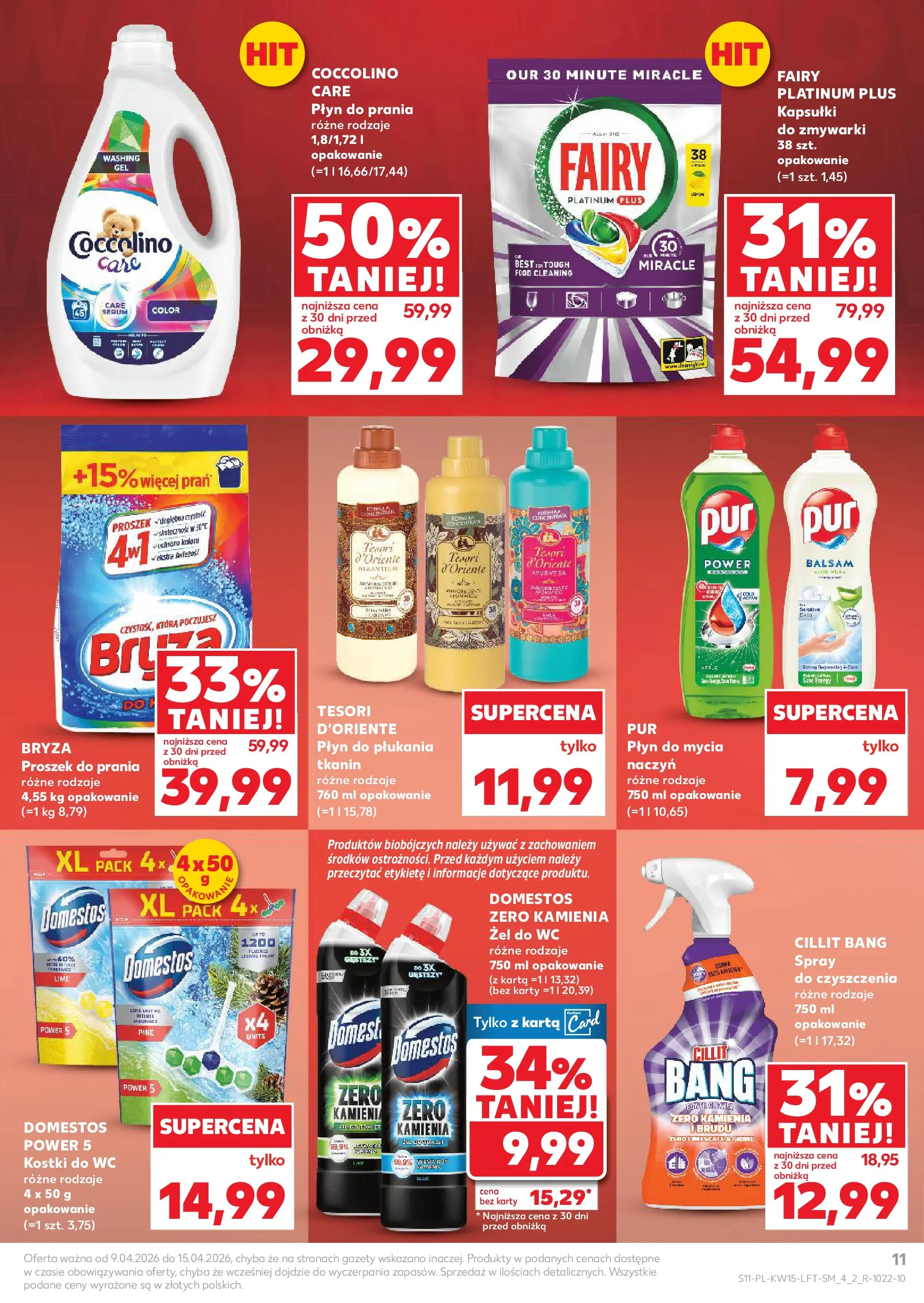 Kaufland gazetka od 09.04.2026 - od jutra PDF | Strona: 11 | Produkty: Karta, Tesori d'oriente, Coccolino, Fairy