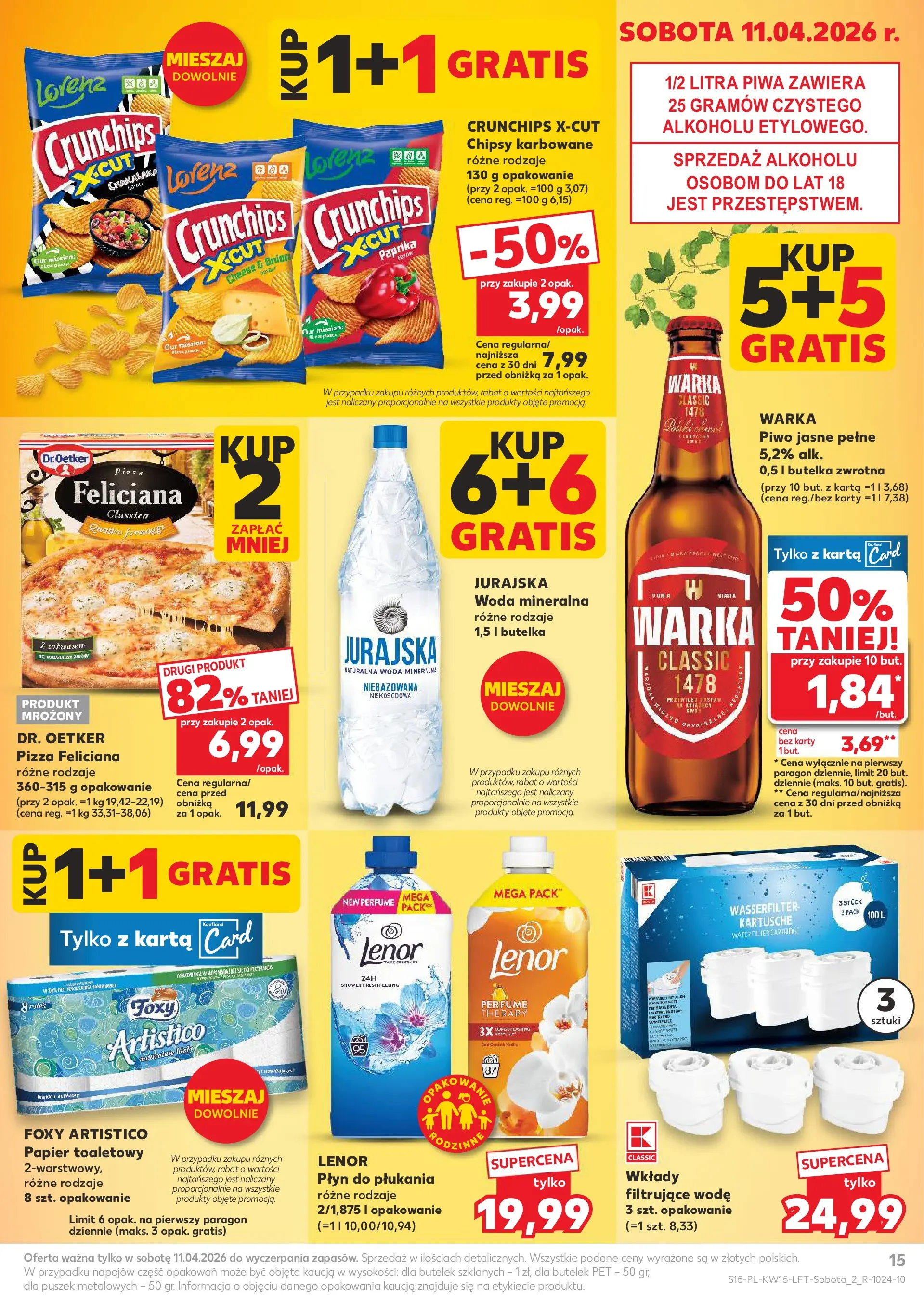 Kaufland gazetka od 09.04.2026 - od jutra PDF | Strona: 15 | Produkty: Warka, Pizza, Piwo, Woda