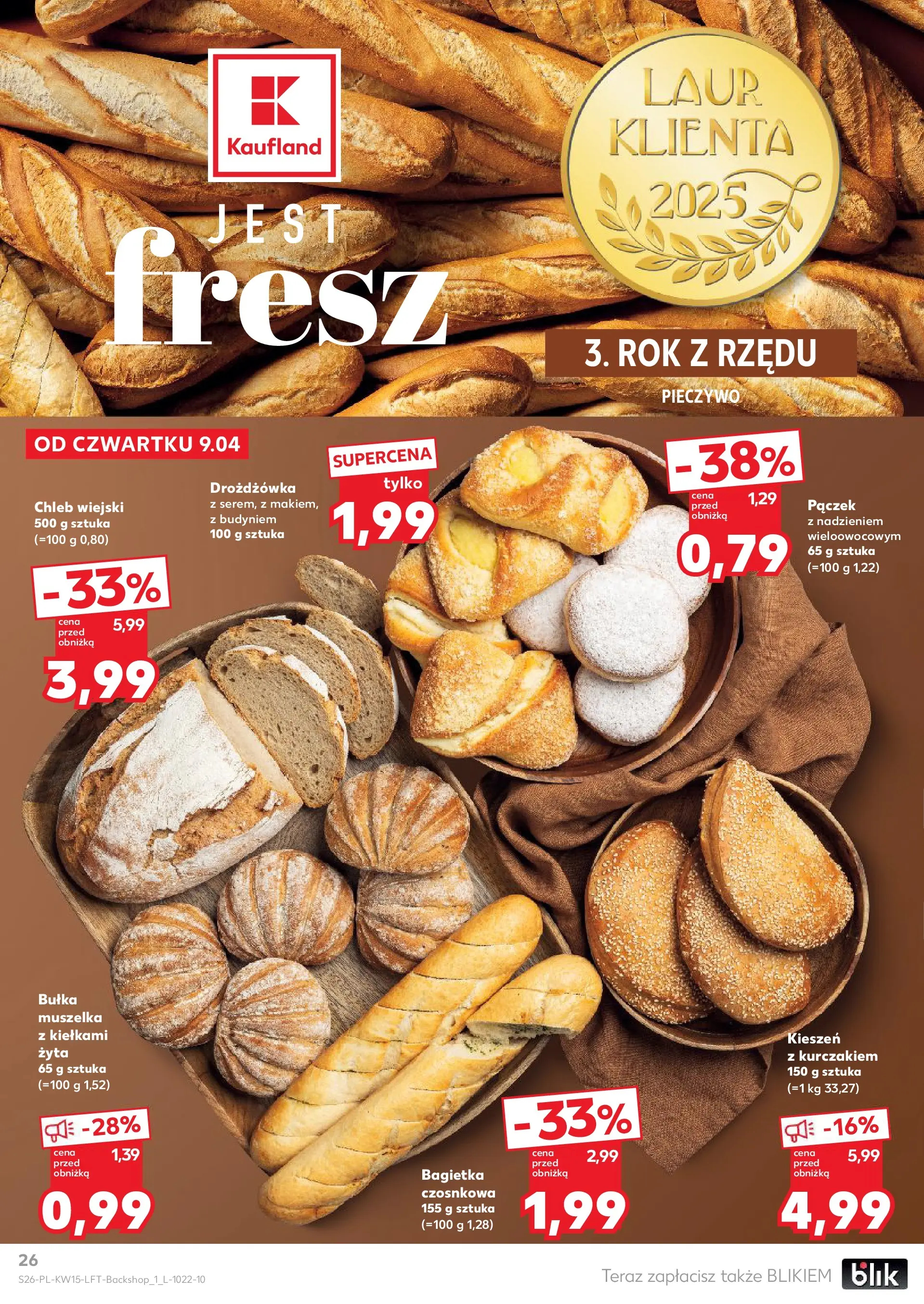 Kaufland gazetka od 09.04.2026 - od jutra PDF | Strona: 26 | Produkty: Pieczywo, Bułka, Bagietka, Chleb
