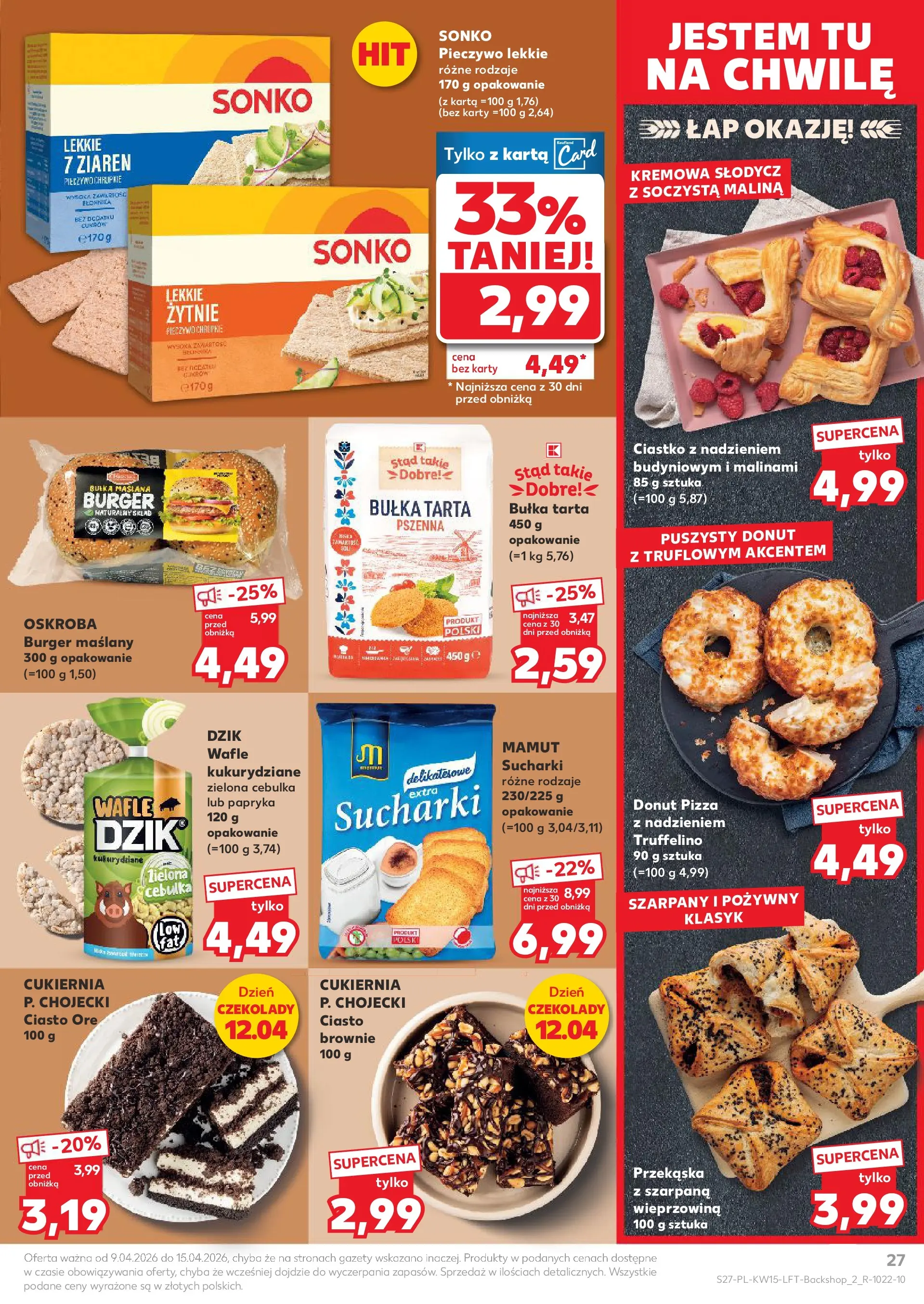 Kaufland gazetka od 09.04.2026 - od jutra PDF | Strona: 27 | Produkty: Karta, Wafle, Donut, Brownie