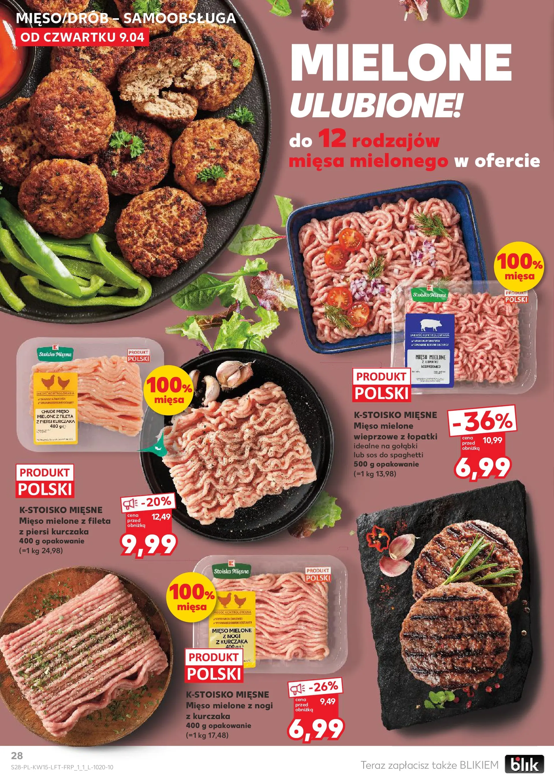 Kaufland gazetka od 09.04.2026 - od jutra PDF | Strona: 28 | Produkty: Piersi, Mięso, Sos do spaghetti, Sos