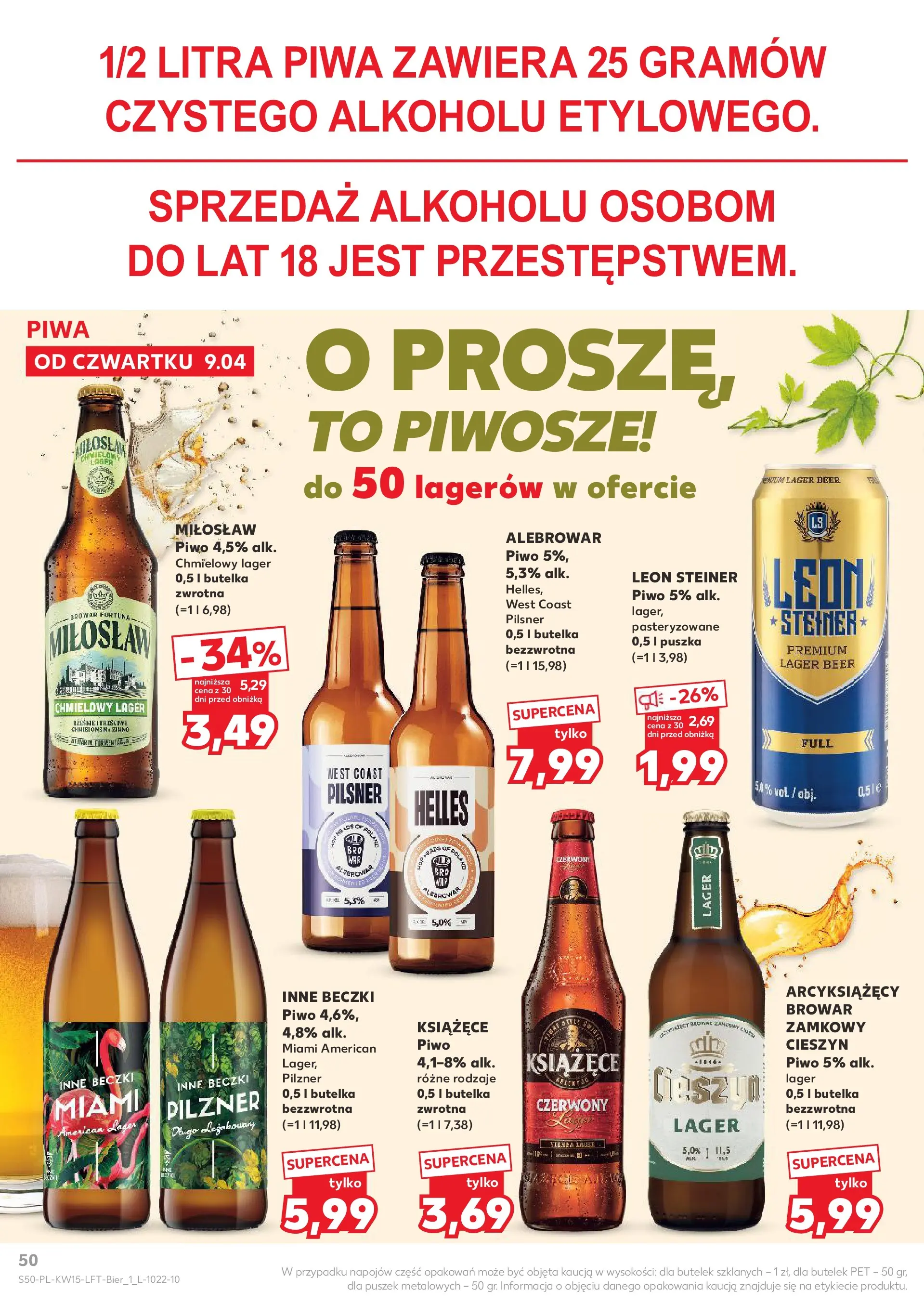 Kaufland gazetka od 09.04.2026 - od jutra PDF | Strona: 50 | Produkty: Piwo