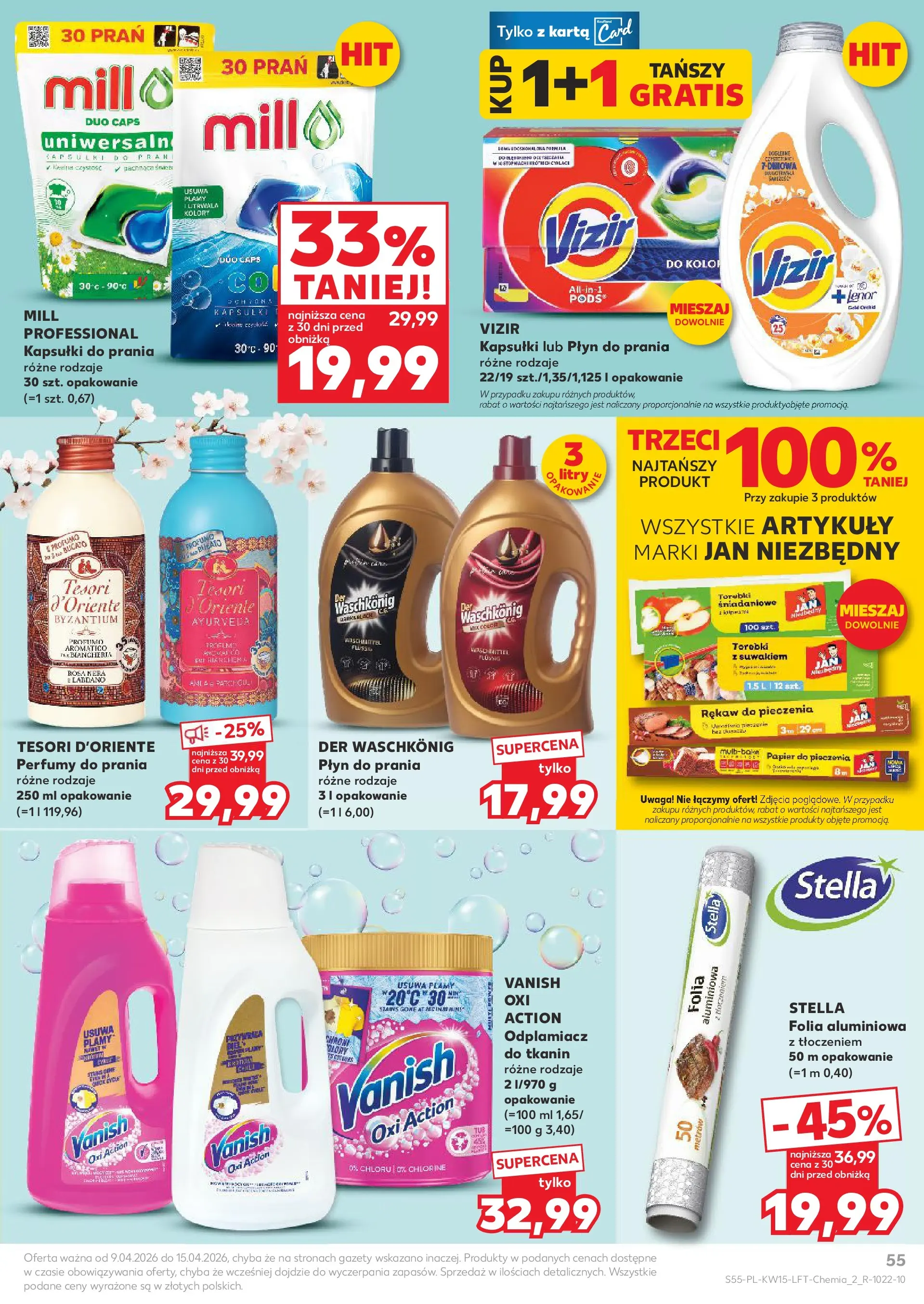 Kaufland gazetka od 09.04.2026 - od jutra PDF | Strona: 55 | Produkty: Tesori d'oriente, Perfumy, Kapsułki do prania, Torebki