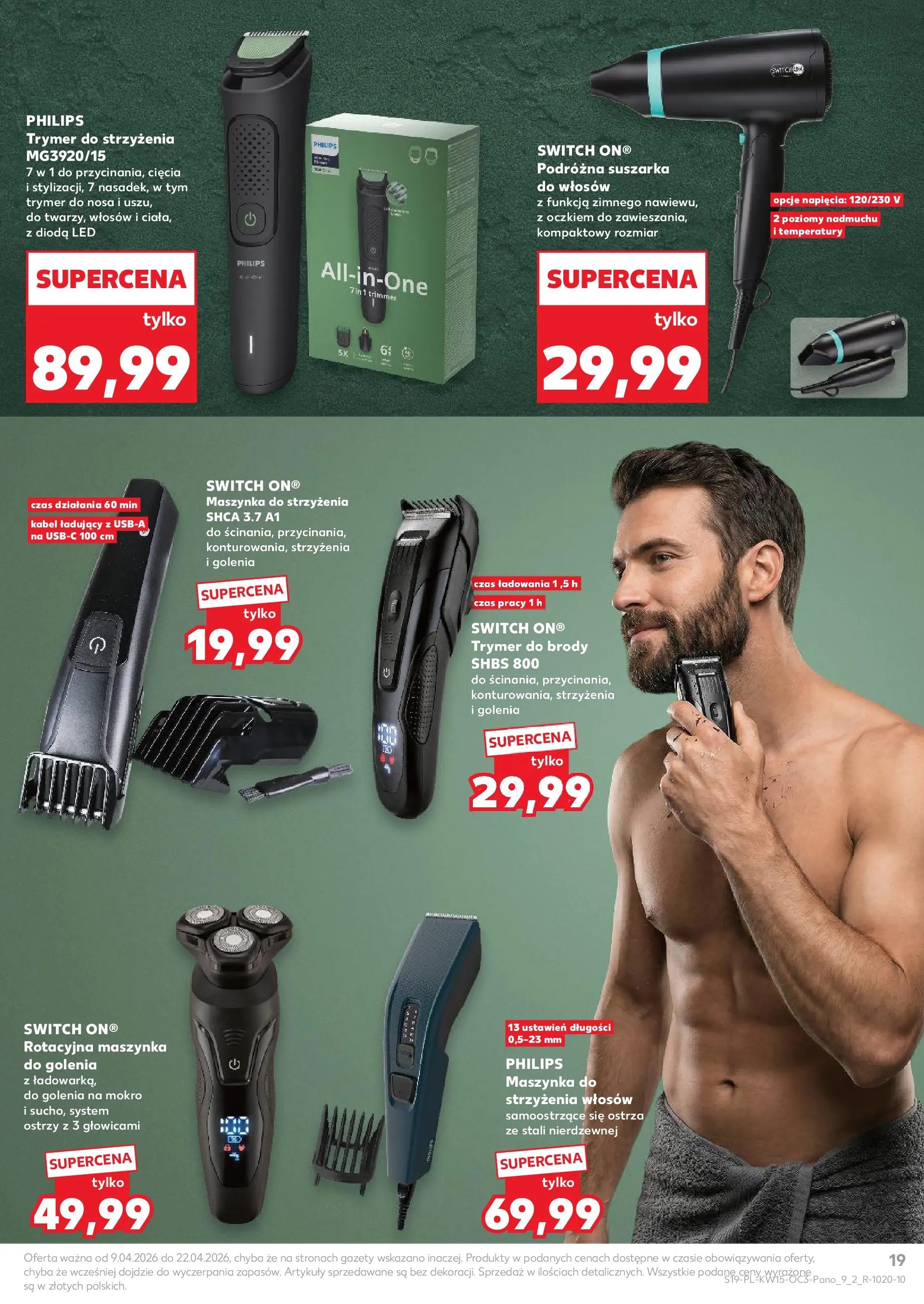 Kaufland - Katalog Drogeria  od 08.04.2026 - od jutra PDF | Strona: 19 | Produkty: Kabel, Suszarka, Maszynka do strzyżenia