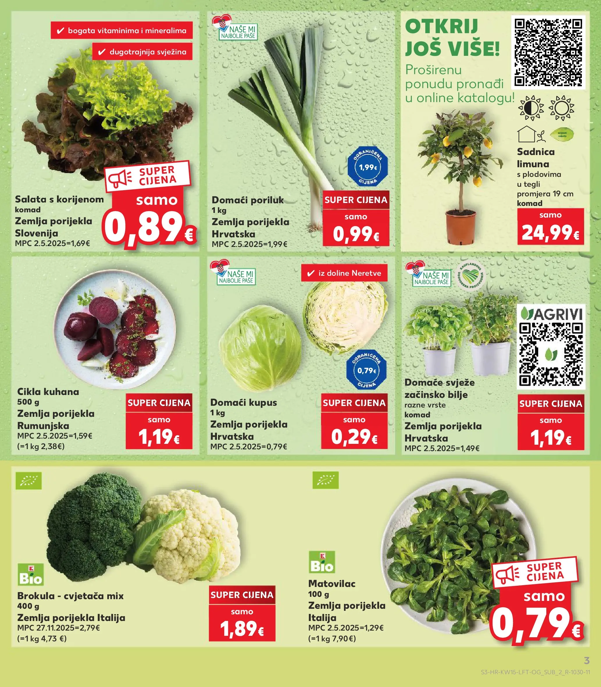 Kaufland - Kaufland katalog do 14.04.2026 novi od 07.04.2026 na listanje > letak digitalni | Stranica: 3 | Proizvodi: Brokula, Salata, Cikla, Poriluk