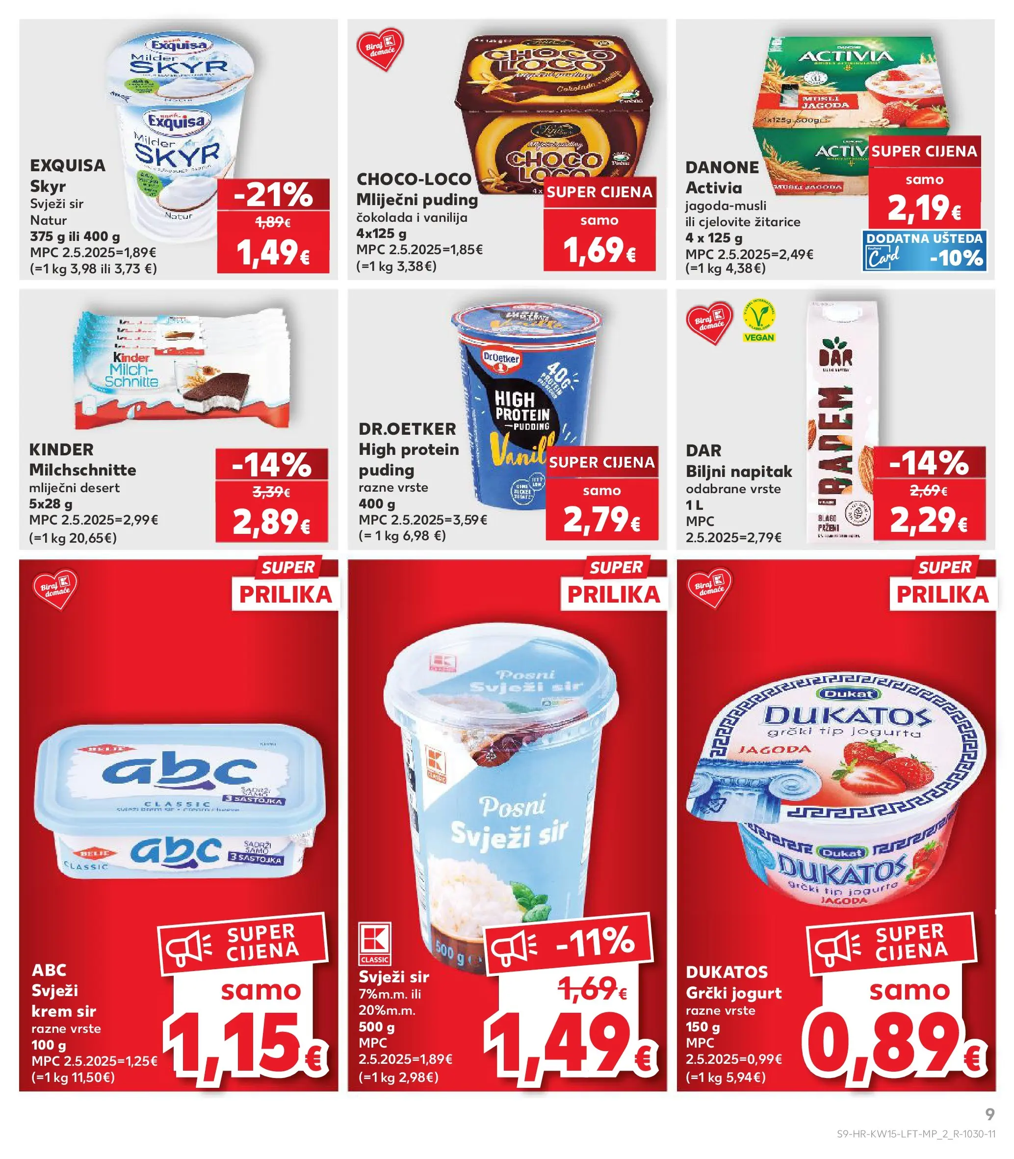 Kaufland - Kaufland katalog do 14.04.2026 novi od 07.04.2026 na listanje > letak digitalni | Stranica: 9 | Proizvodi: Jogurt, Čokolada, Žitarice, Badem