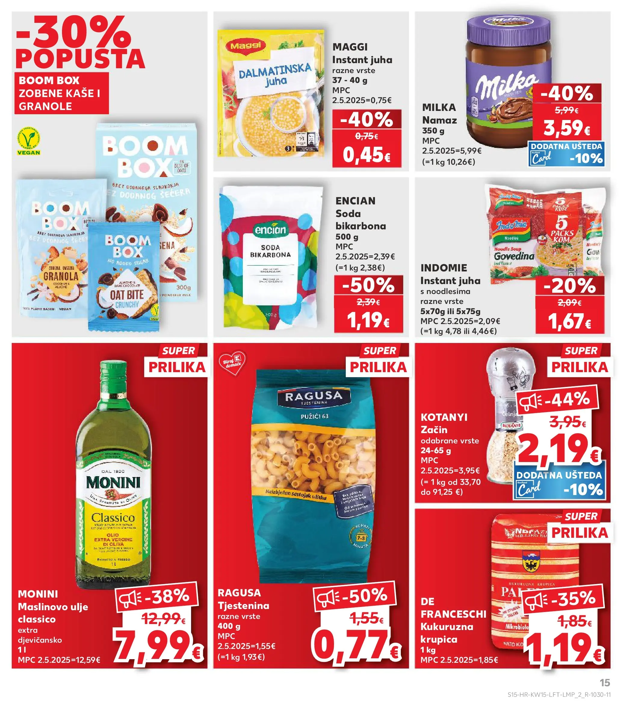 Kaufland - Kaufland katalog do 14.04.2026 novi od 07.04.2026 na listanje > letak digitalni | Stranica: 15 | Proizvodi: Maslinovo ulje, Govedina, Tjestenina, Namaz