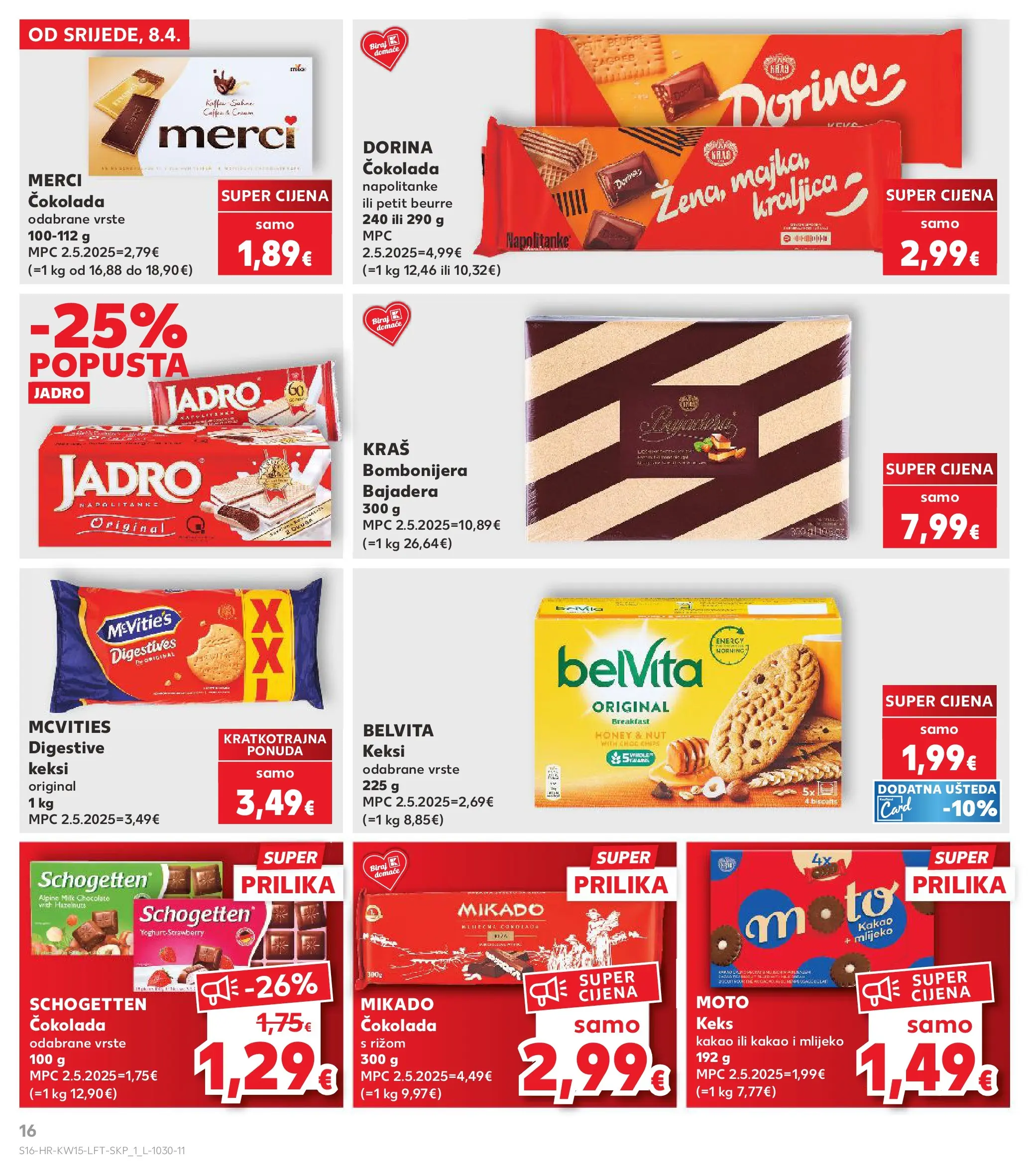 Kaufland - Kaufland katalog do 14.04.2026 novi od 07.04.2026 na listanje > letak digitalni | Stranica: 16 | Proizvodi: Dorina, Keksi, Keks, Kakao