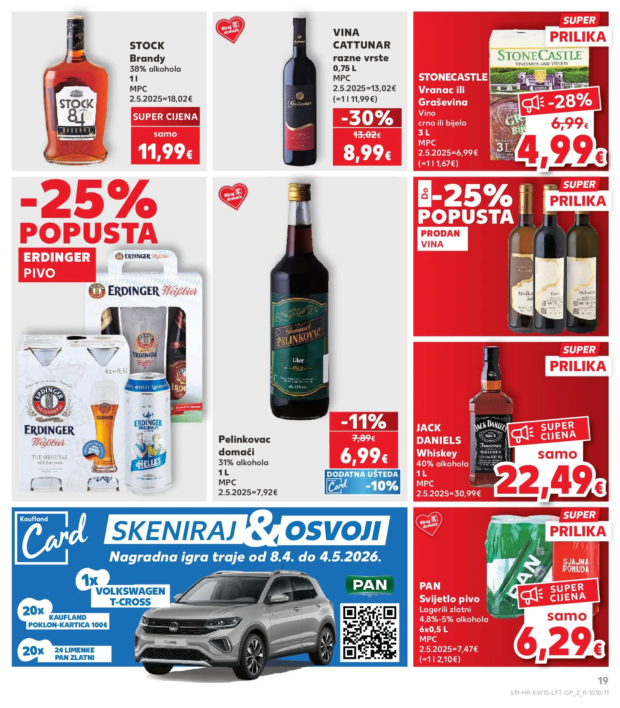 Kaufland - Kaufland katalog do 14.04.2026 novi od 07.04.2026 na listanje > letak digitalni | Stranica: 19 | Proizvodi: Pelinkovac, Vino, Pivo, Igra
