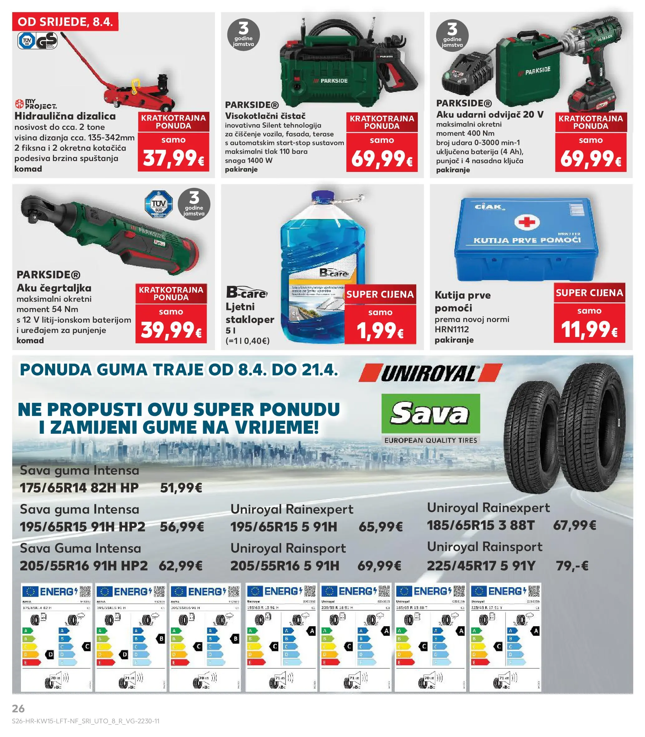 Kaufland - Kaufland katalog do 14.04.2026 novi od 07.04.2026 na listanje > letak digitalni | Stranica: 26 | Proizvodi: Kutija, Baterija, Odvijač, Parkside