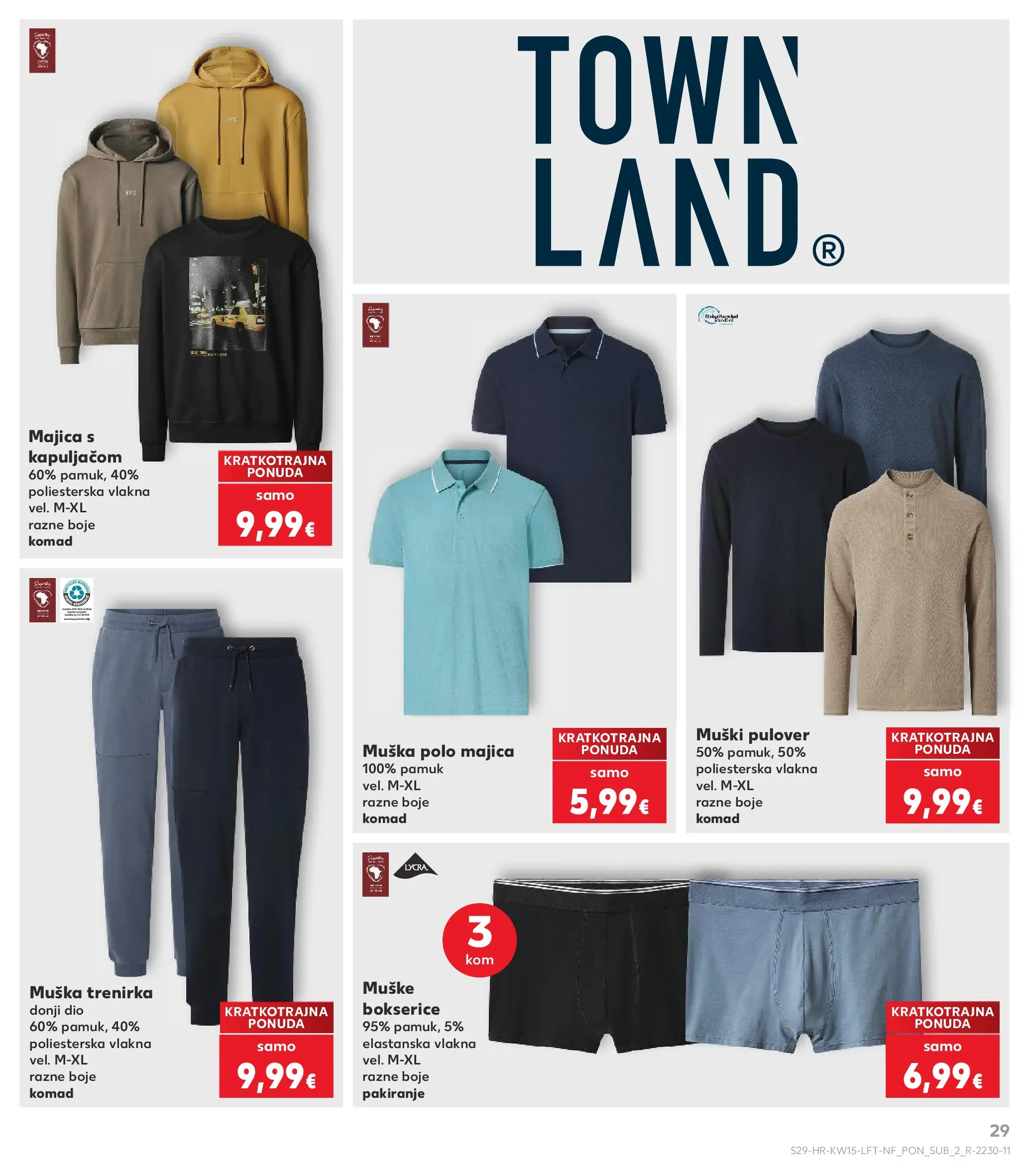 Kaufland - Kaufland katalog do 14.04.2026 novi od 07.04.2026 na listanje > letak digitalni | Stranica: 29 | Proizvodi: Majica s kapuljačom, Majica, Bokserice, Trenirka