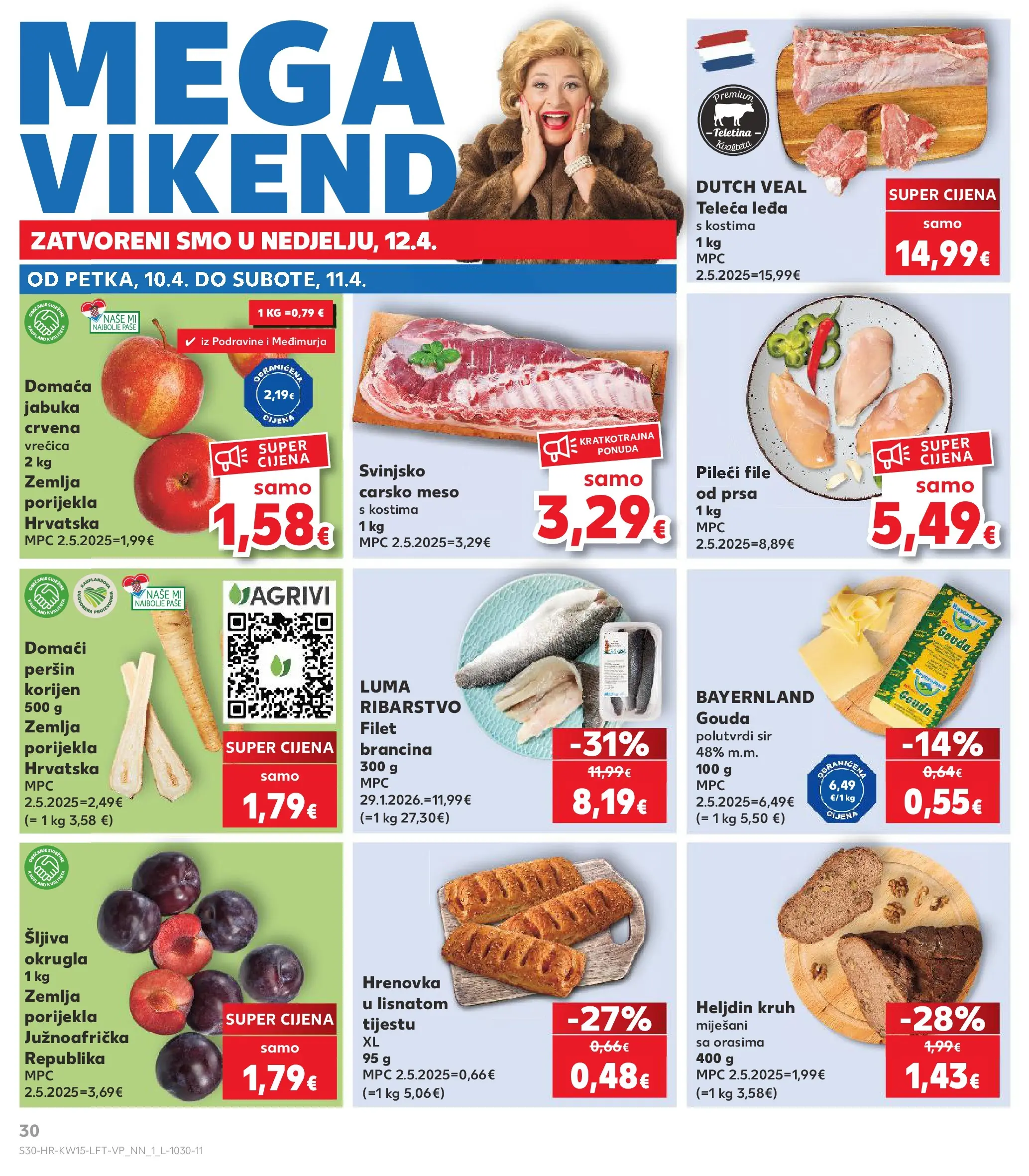 Kaufland - Kaufland katalog do 14.04.2026 novi od 07.04.2026 na listanje > letak digitalni | Stranica: 30 | Proizvodi: Carsko meso, Meso, Šljiva, Gouda