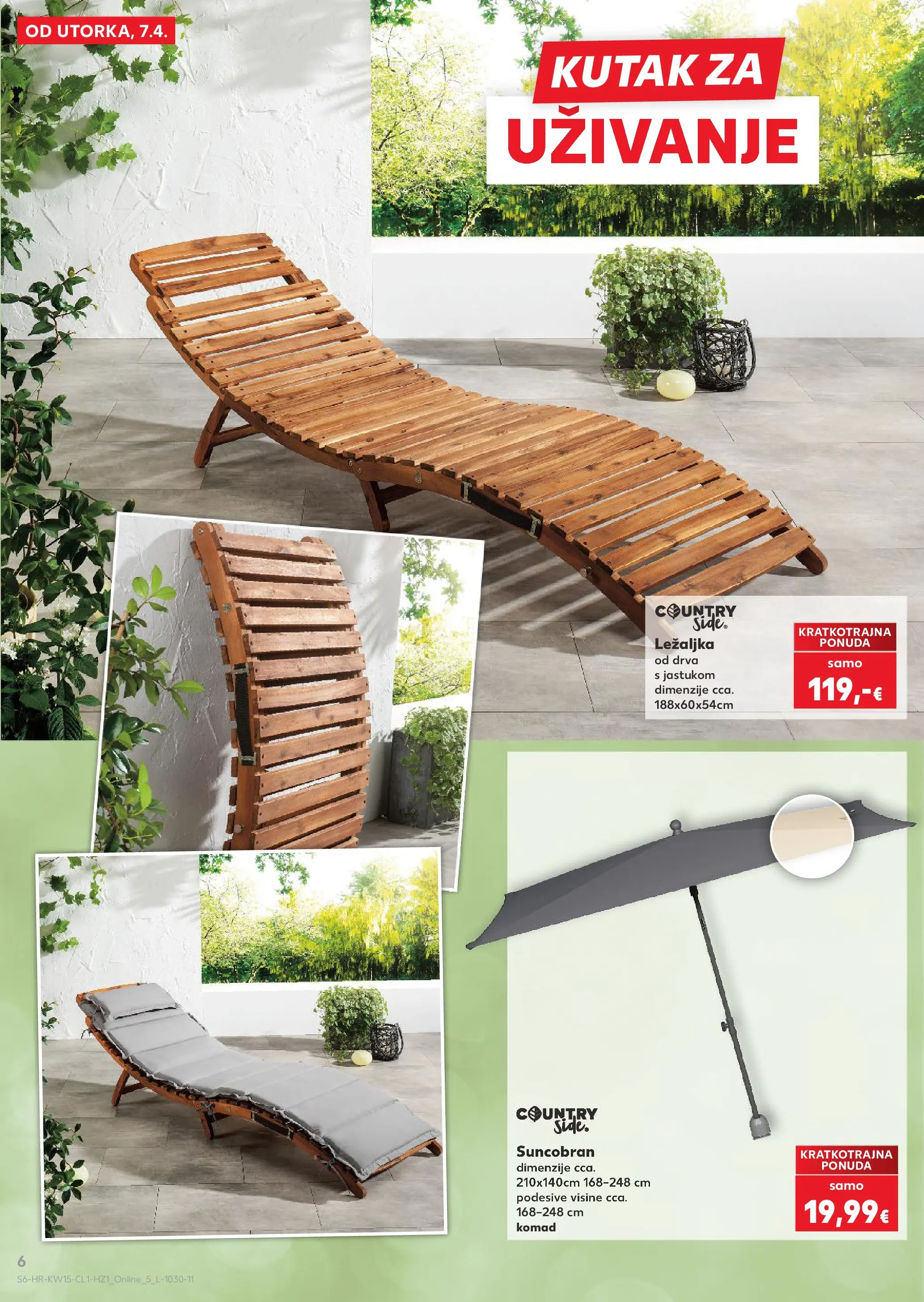 Kaufland - Kaufland katalog do 02.05.2026 novi od 06.04.2026 na listanje > letak digitalni | Stranica: 6 | Proizvodi: Ležaljka, Suncobran