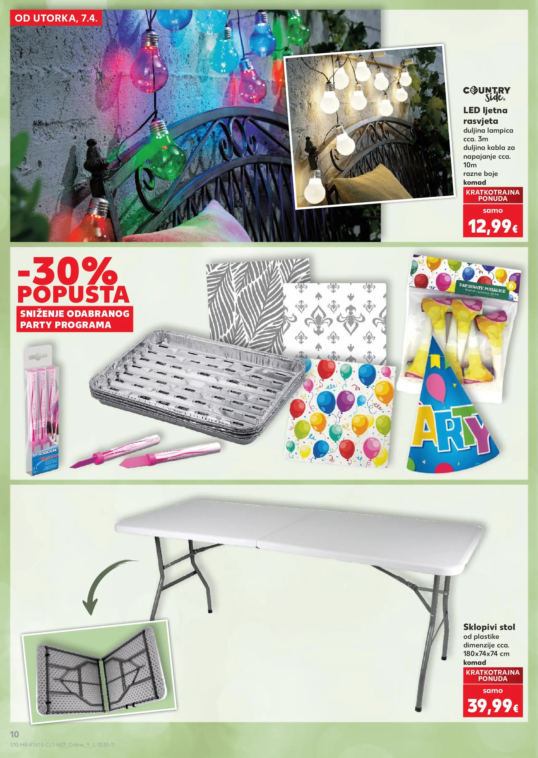 Kaufland - Kaufland katalog do 02.05.2026 novi od 06.04.2026 na listanje > letak digitalni | Stranica: 10 | Proizvodi: Stol, Rasvjeta