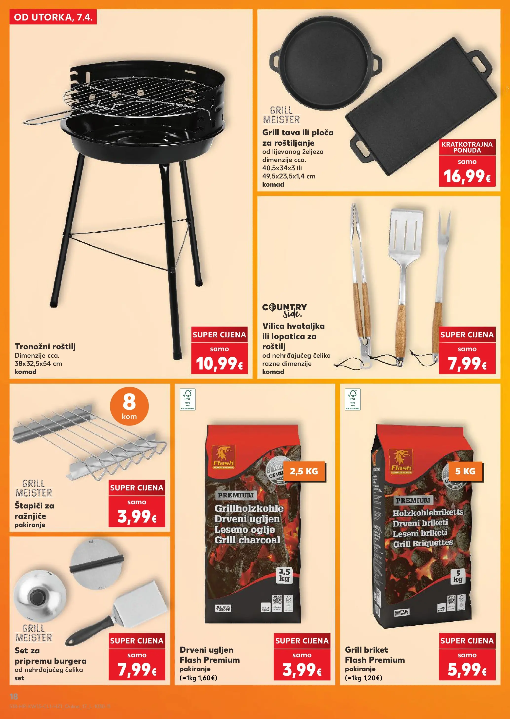 Kaufland - Kaufland katalog do 02.05.2026 novi od 06.04.2026 na listanje > letak digitalni | Stranica: 18 | Proizvodi: Drveni briketi, Grill briket, Pan, Lopatica
