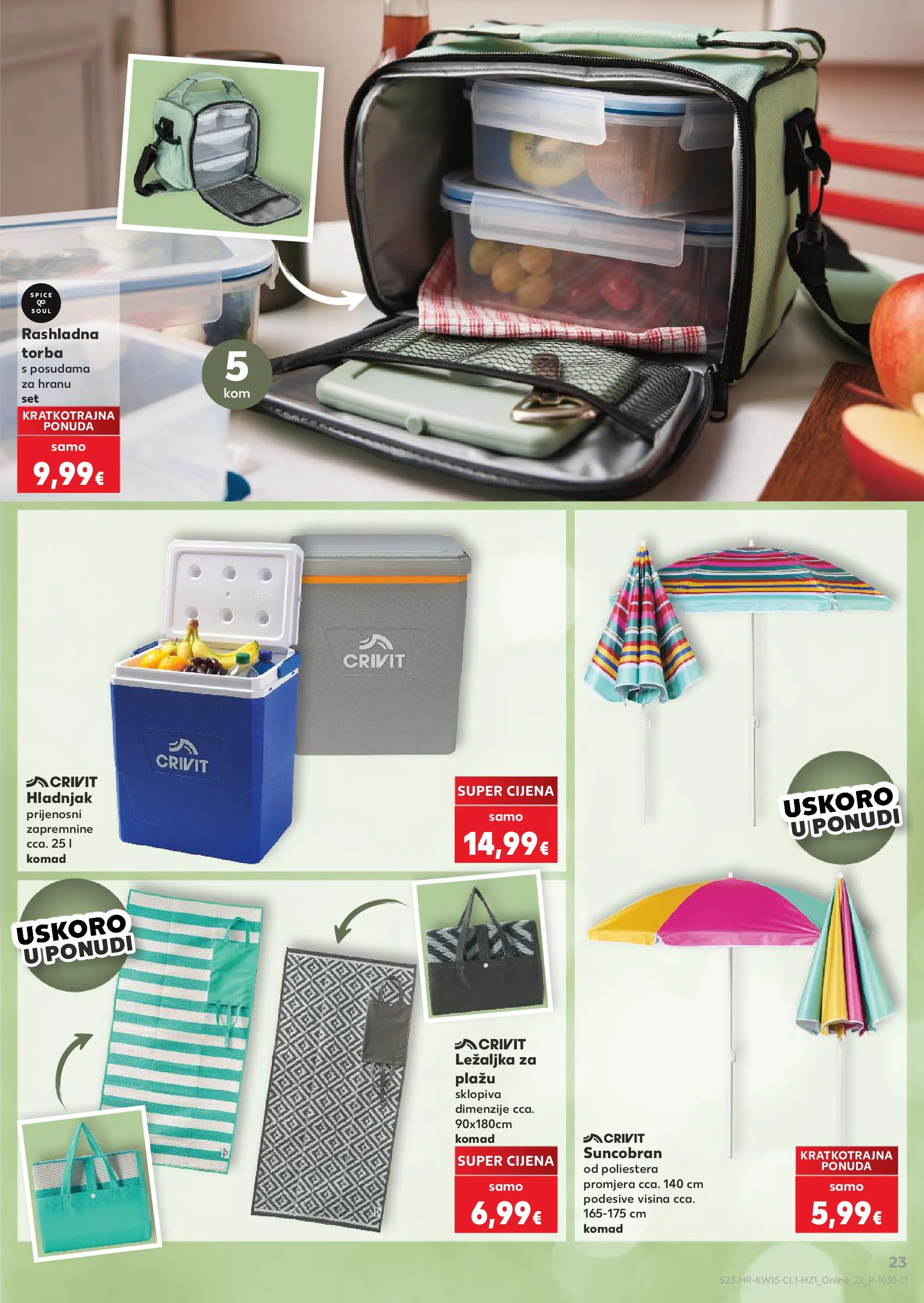 Kaufland - Kaufland katalog do 02.05.2026 novi od 06.04.2026 na listanje > letak digitalni | Stranica: 23 | Proizvodi: Ležaljka, Suncobran, Ležaljka za plažu, Hladnjak