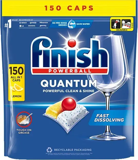 FINISH Таблетки за съдомиялна All in One лимон- 120бр.