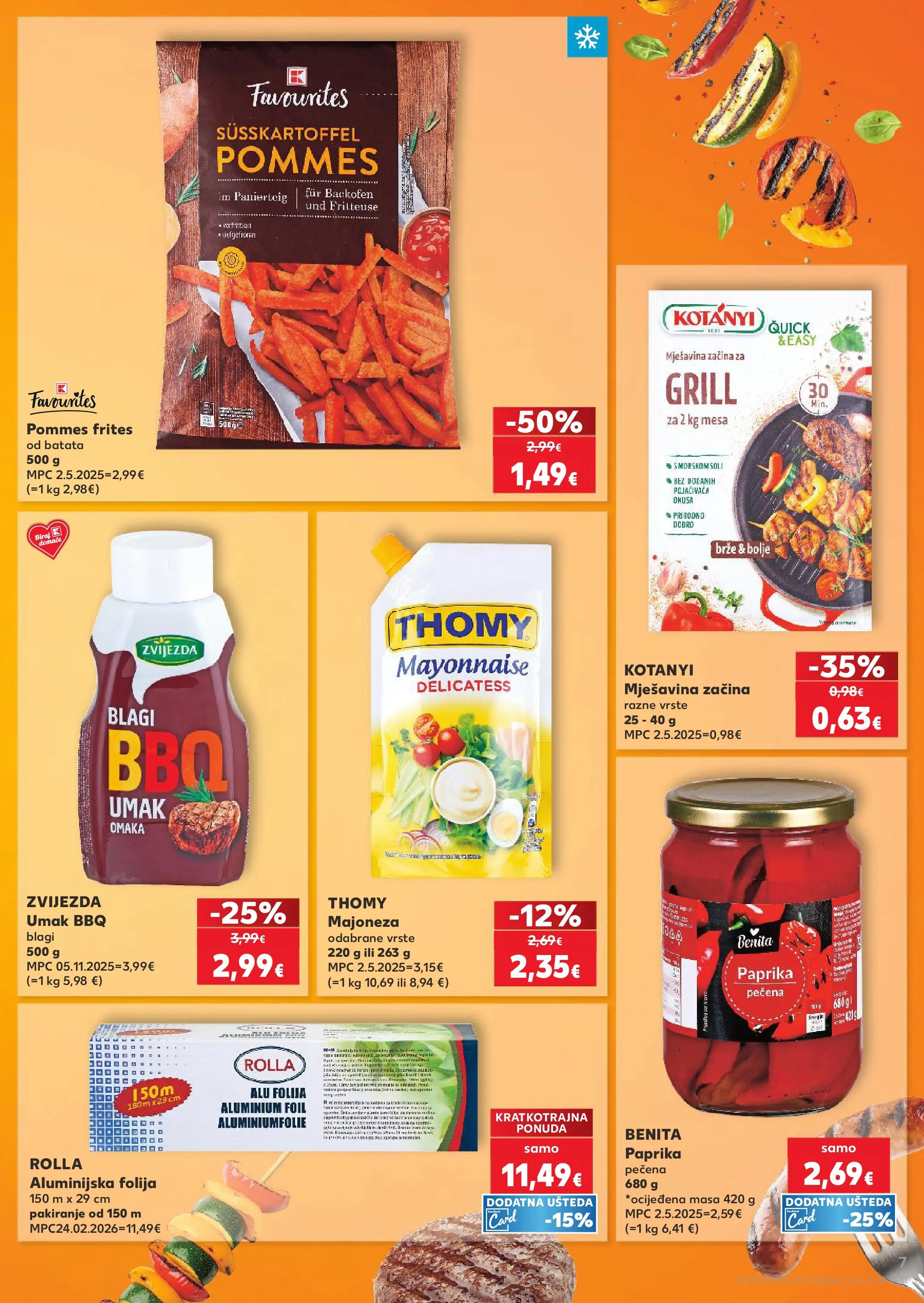 Kaufland - Kaufland katalog do 14.04.2026 novi od 07.04.2026 na listanje > letak digitalni | Stranica: 7 | Proizvodi: Pommes frites, Paprika, Majoneza, Umak