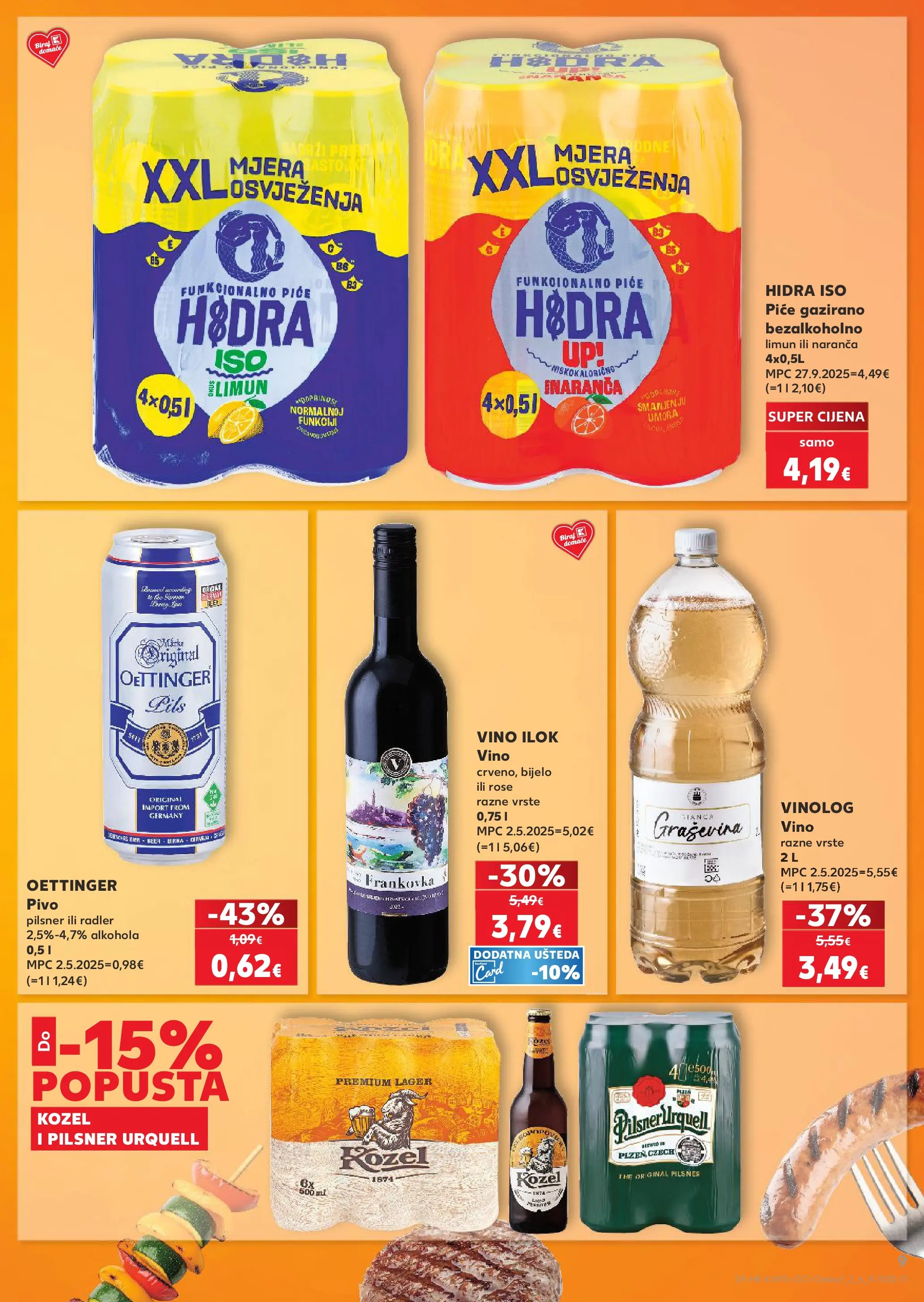 Kaufland - Kaufland katalog do 14.04.2026 novi od 07.04.2026 na listanje > letak digitalni | Stranica: 9 | Proizvodi: Kozel, Vino, Pivo, Limun