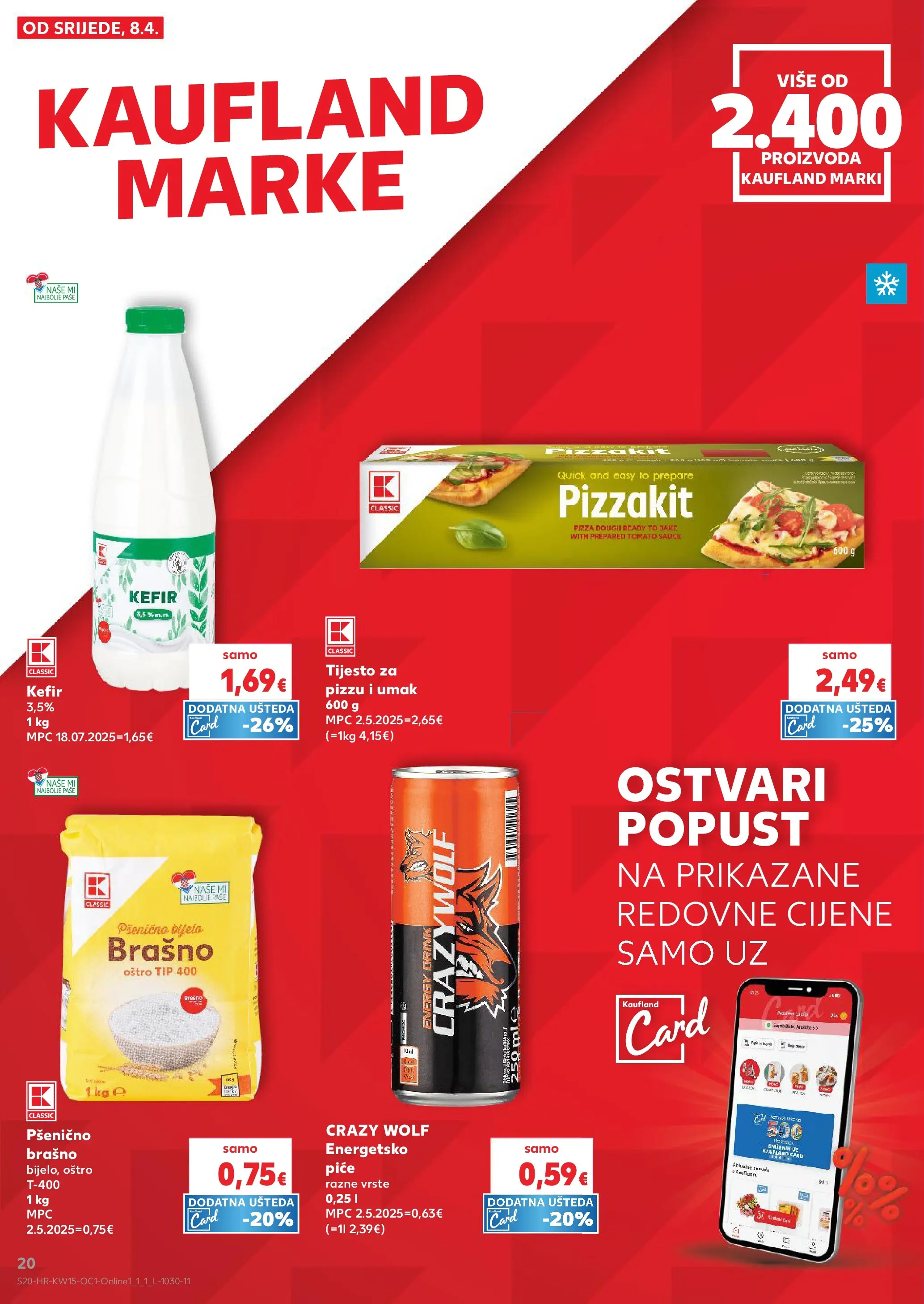 Kaufland - Kaufland katalog do 14.04.2026 novi od 07.04.2026 na listanje > letak digitalni | Stranica: 20 | Proizvodi: Pizza, Tijesto za pizzu, Brašno, Umak