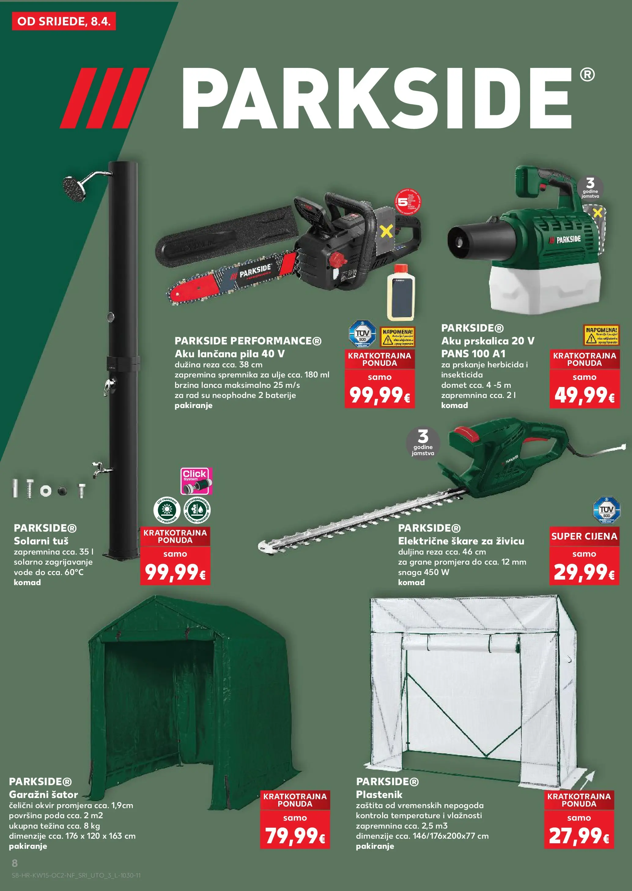 Kaufland - Kaufland katalog do 14.04.2026 novi od 07.04.2026 na listanje > letak digitalni | Stranica: 8 | Proizvodi: Ulje, Škare, Pila, Parkside