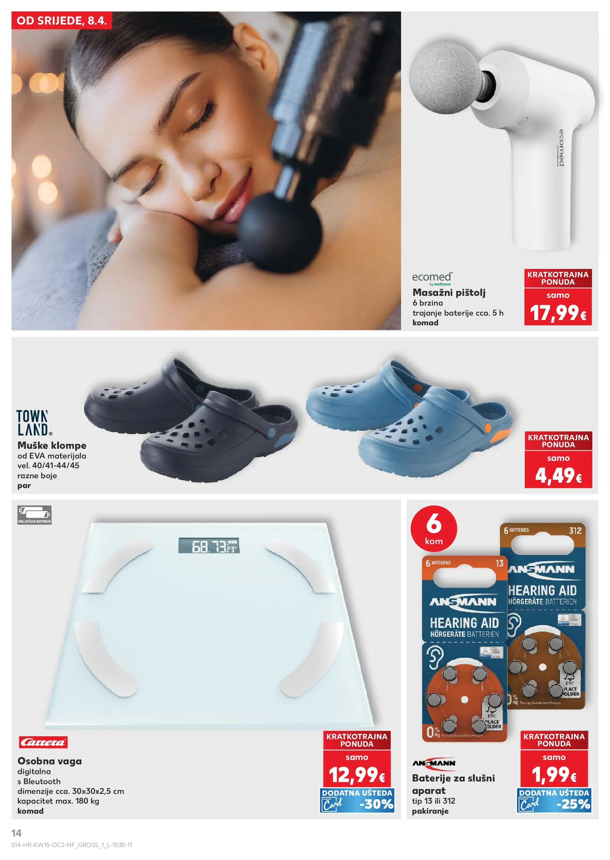 Kaufland - Kaufland katalog do 14.04.2026 novi od 07.04.2026 na listanje > letak digitalni | Stranica: 14 | Proizvodi: Osobna vaga, Baterije, Vaga