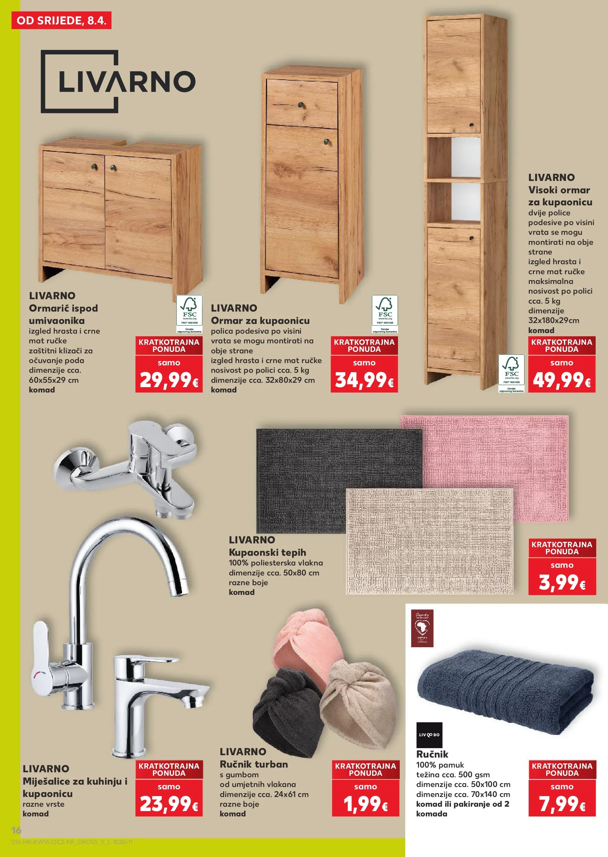 Kaufland - Kaufland katalog do 14.04.2026 novi od 07.04.2026 na listanje > letak digitalni | Stranica: 16 | Proizvodi: Ormar, Polica, Tepih, Ručnik