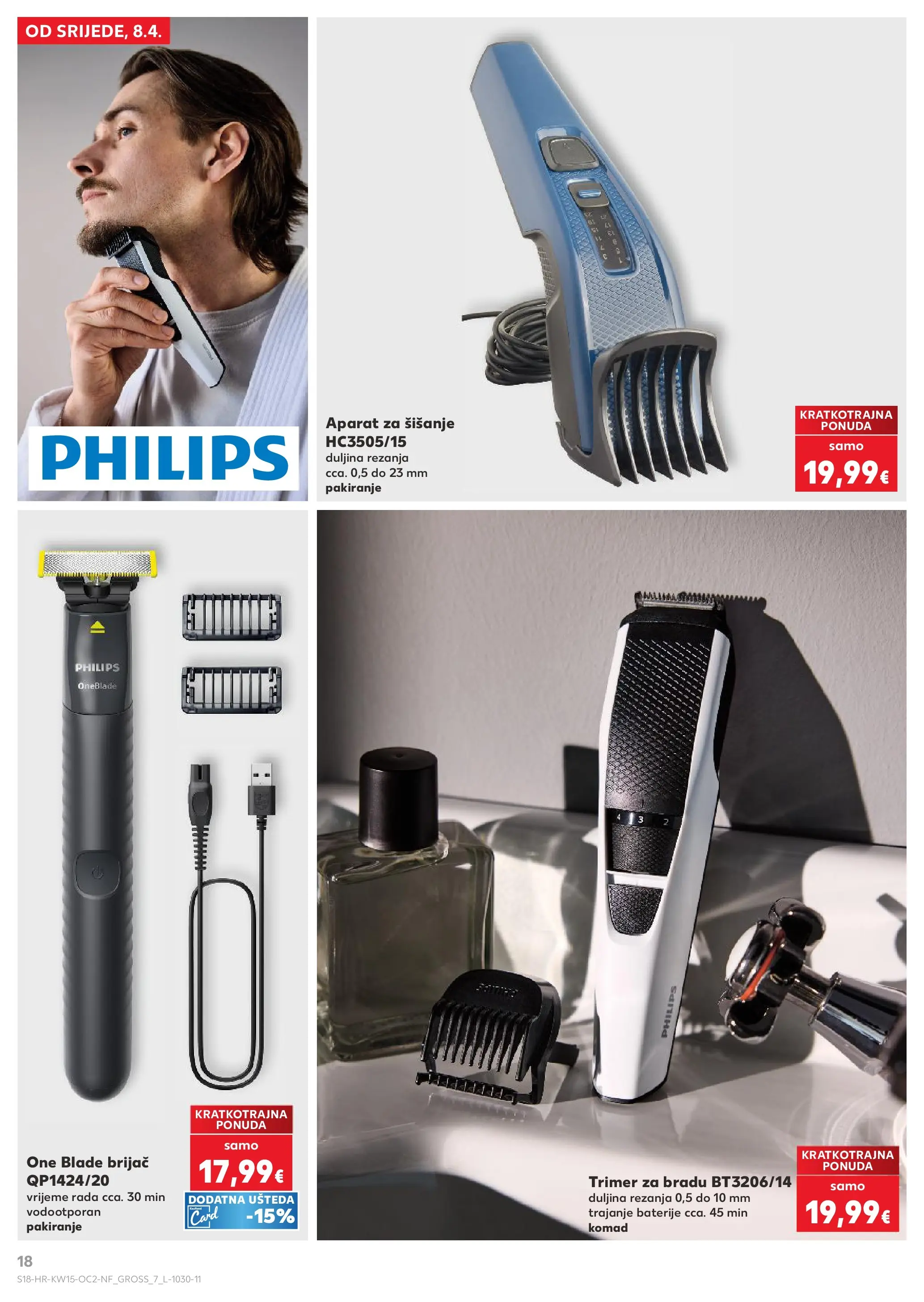 Kaufland - Kaufland katalog do 14.04.2026 novi od 07.04.2026 na listanje > letak digitalni | Stranica: 18 | Proizvodi: Brijač, Baterije, Trimer