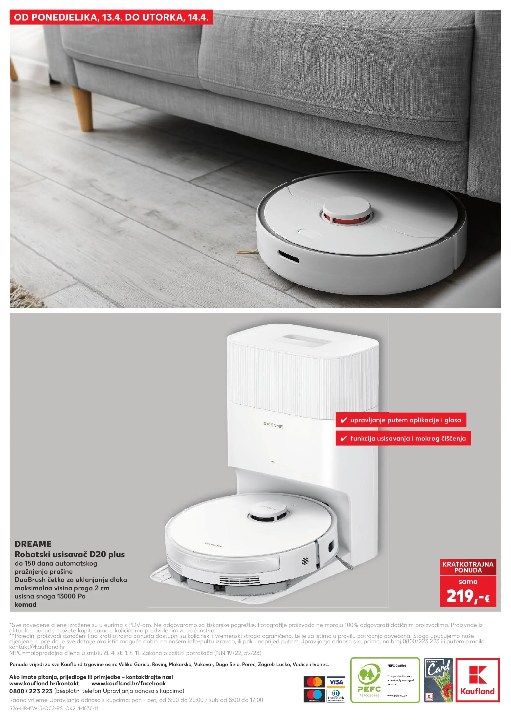 Kaufland - Kaufland katalog do 14.04.2026 novi od 07.04.2026 na listanje > letak digitalni | Stranica: 26 | Proizvodi: Usisavač, Robot, Četka, Telefon