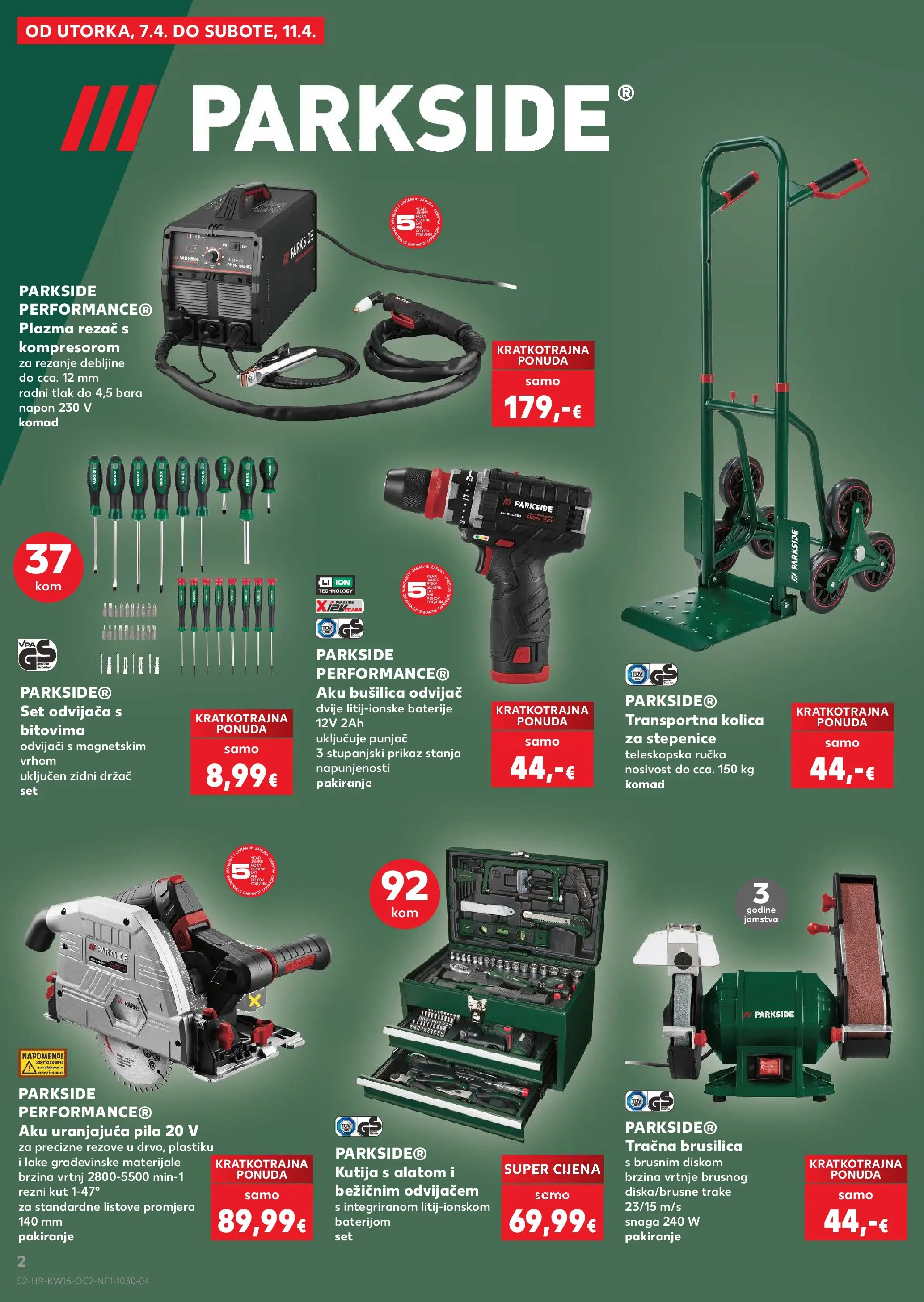 Kaufland - Kaufland katalog do 14.04.2026 novi od 07.04.2026 na listanje > letak digitalni | Stranica: 2 | Proizvodi: Kutija, Pila, Bušilica, Parkside