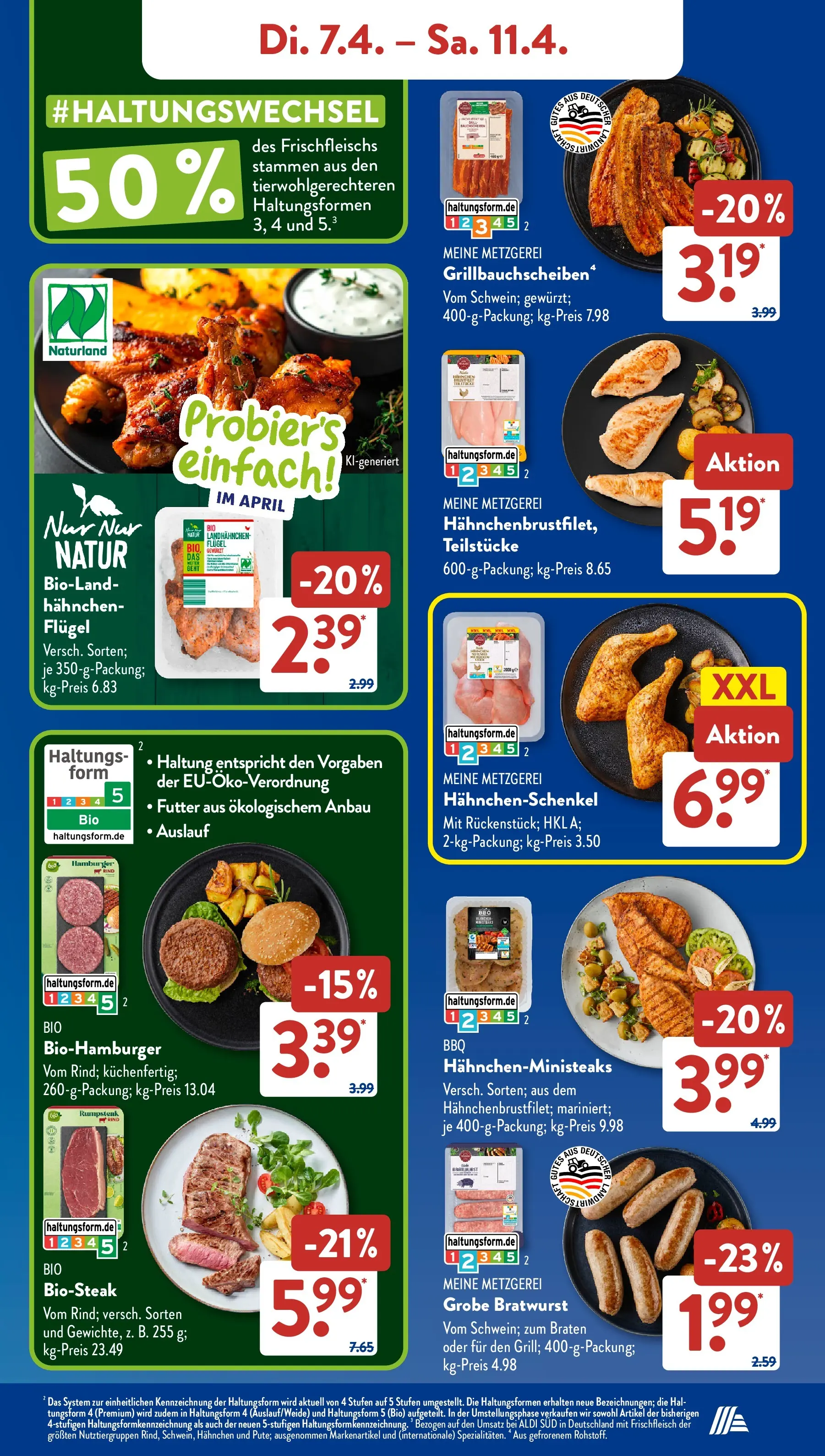 Aldi Süd - Aldi Süd: Wochenangebote (ab 05.04.2026) zum Blättern | Seite: 5 | Produkte: Hahnchen, Hahnchenschenkel, Bratwurst