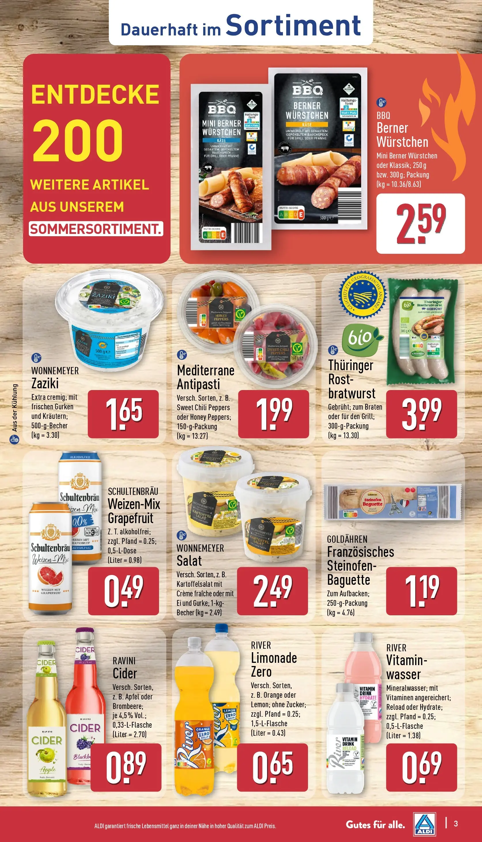 Aldi - ALDI Nord: Wochenangebote (ab 12.04.2026) » Angebote Online | Seite: 3 | Produkte: Grill, Käse, Wasser, Gurken