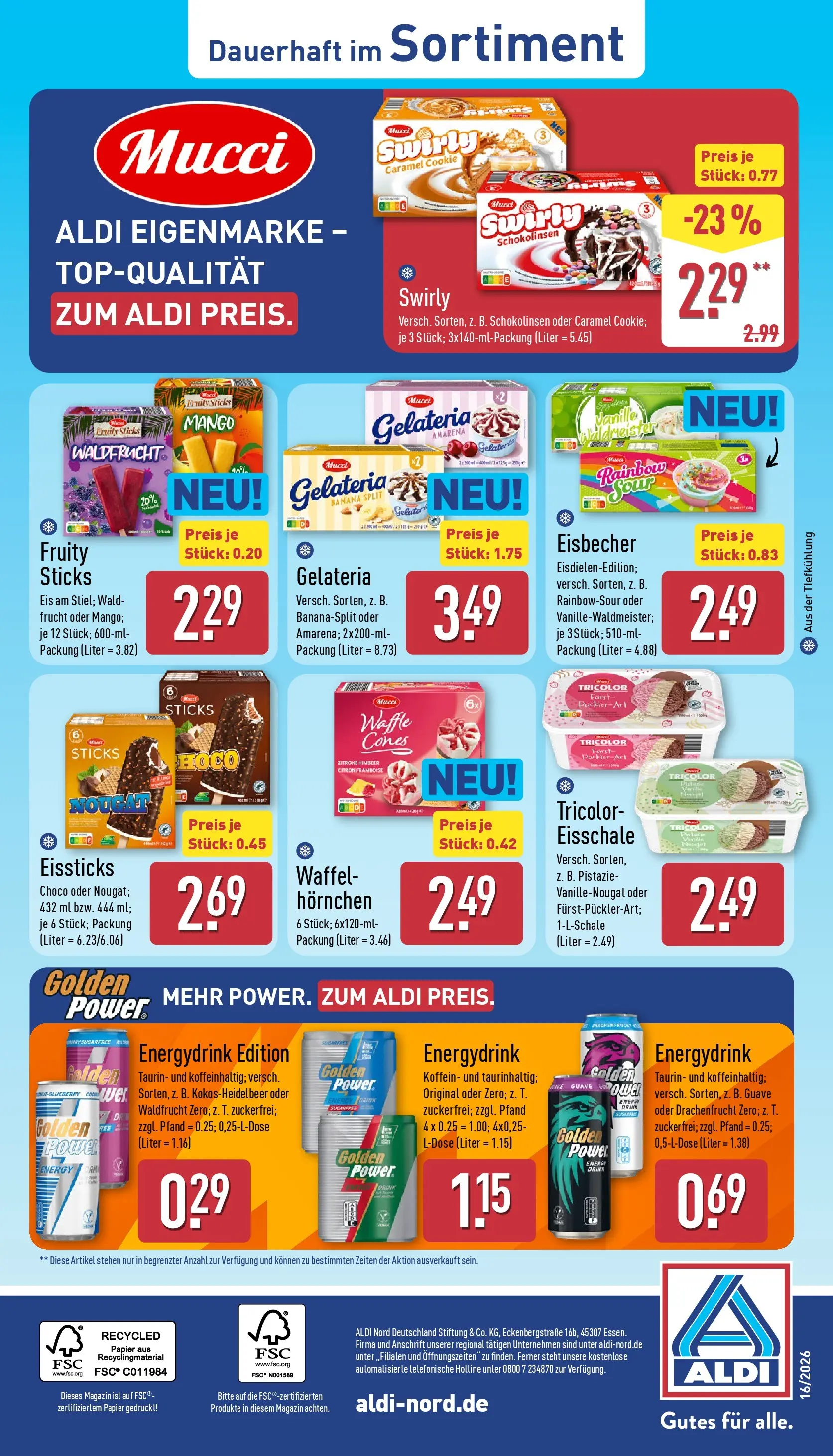 Aldi - ALDI Nord: Wochenangebote (ab 12.04.2026) » Angebote Online | Seite: 4 | Produkte: Energy, Zitrone, Mango, Eis