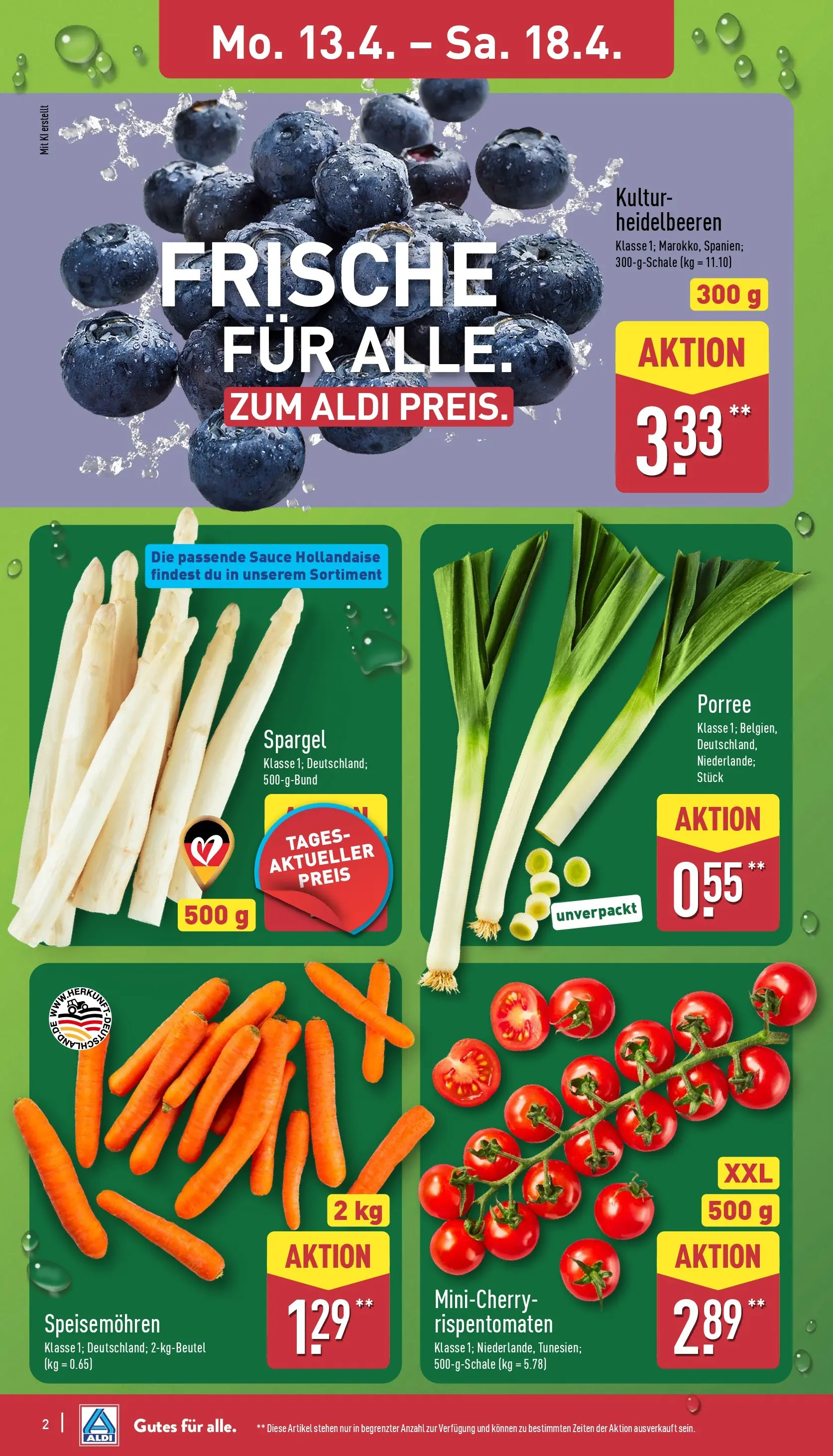 Aldi - ALDI Nord: Wochenangebote (ab 12.04.2026) » Angebote Online | Seite: 6 | Produkte: Spargel, Heidelbeeren