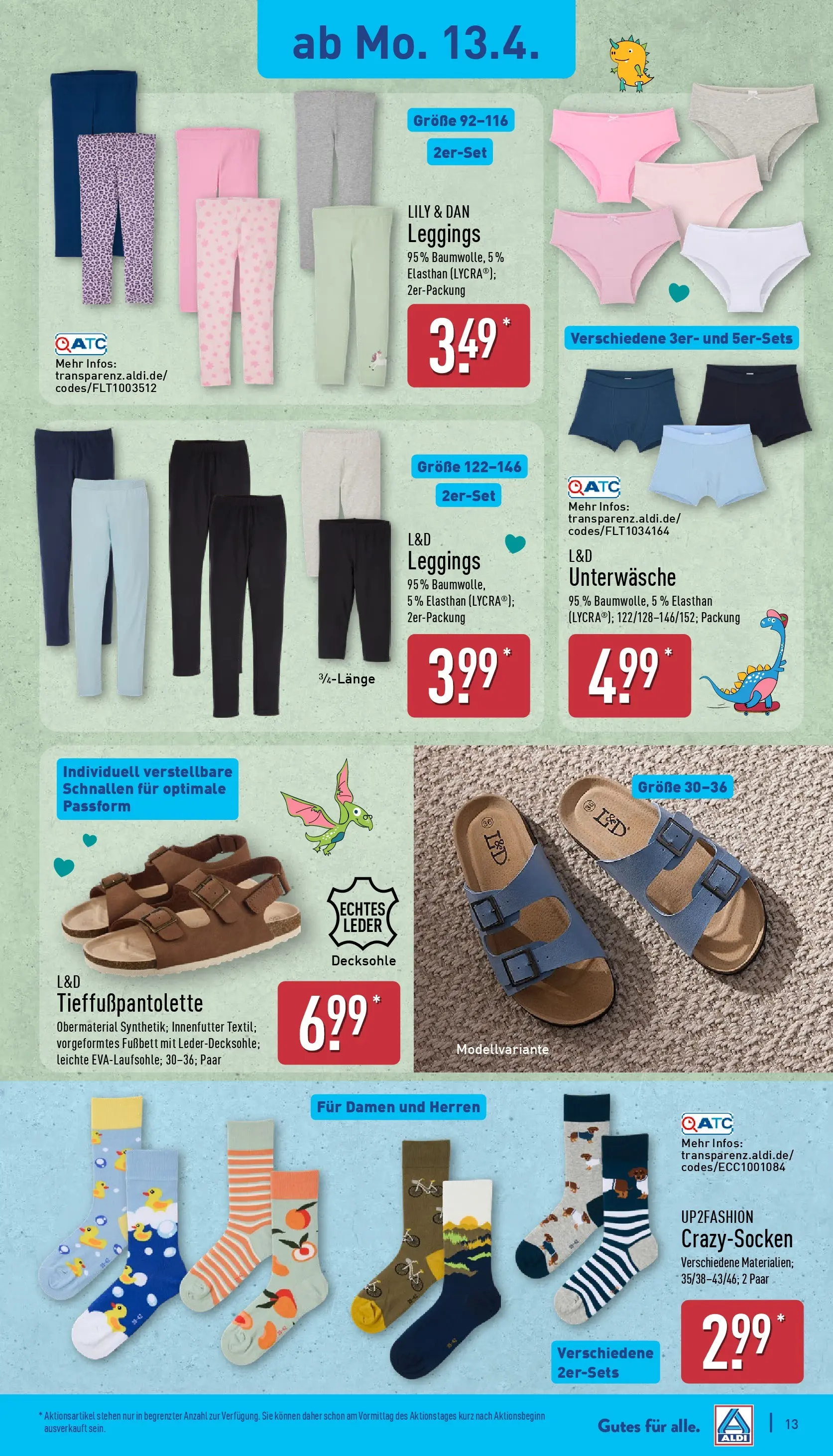 Aldi - ALDI Nord: Wochenangebote (ab 12.04.2026) » Angebote Online | Seite: 19 | Produkte: Up2fashion, Socken, Leggings