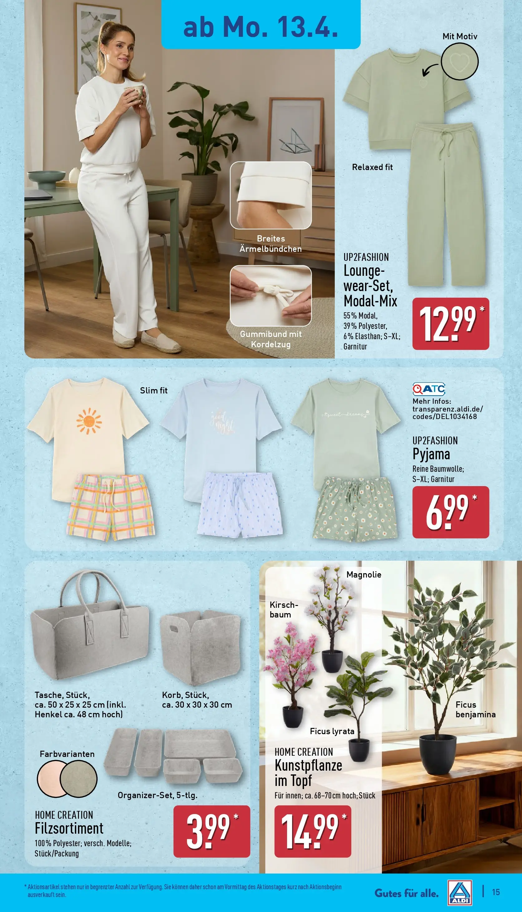 Aldi - ALDI Nord: Wochenangebote (ab 12.04.2026) » Angebote Online | Seite: 21 | Produkte: Kopfkissen, Home creation