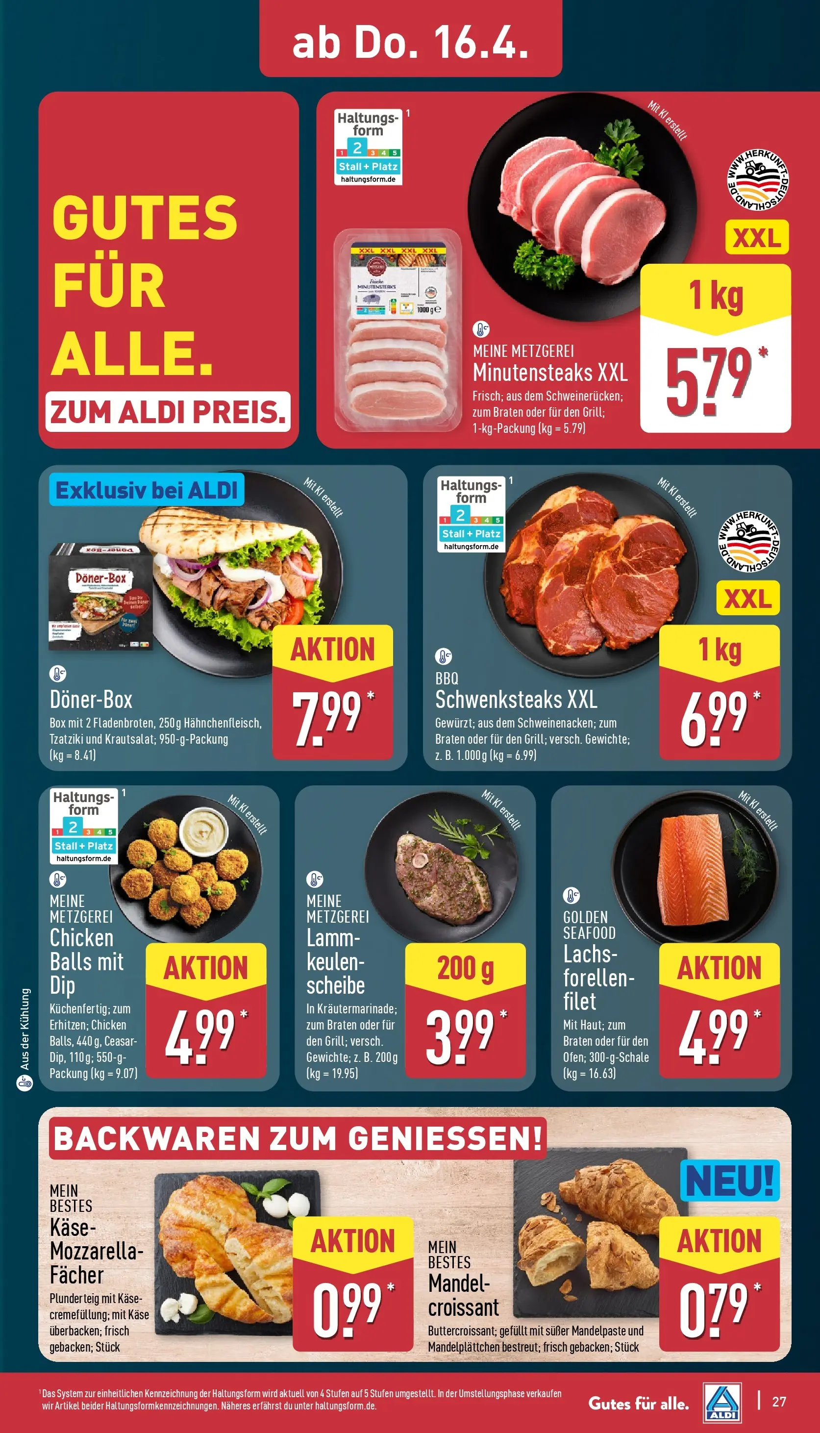 Aldi - ALDI Nord: Wochenangebote (ab 12.04.2026) » Angebote Online | Seite: 33 | Produkte: Hahnchen, Wiener wurstchen, Baguette, Knoblauch
