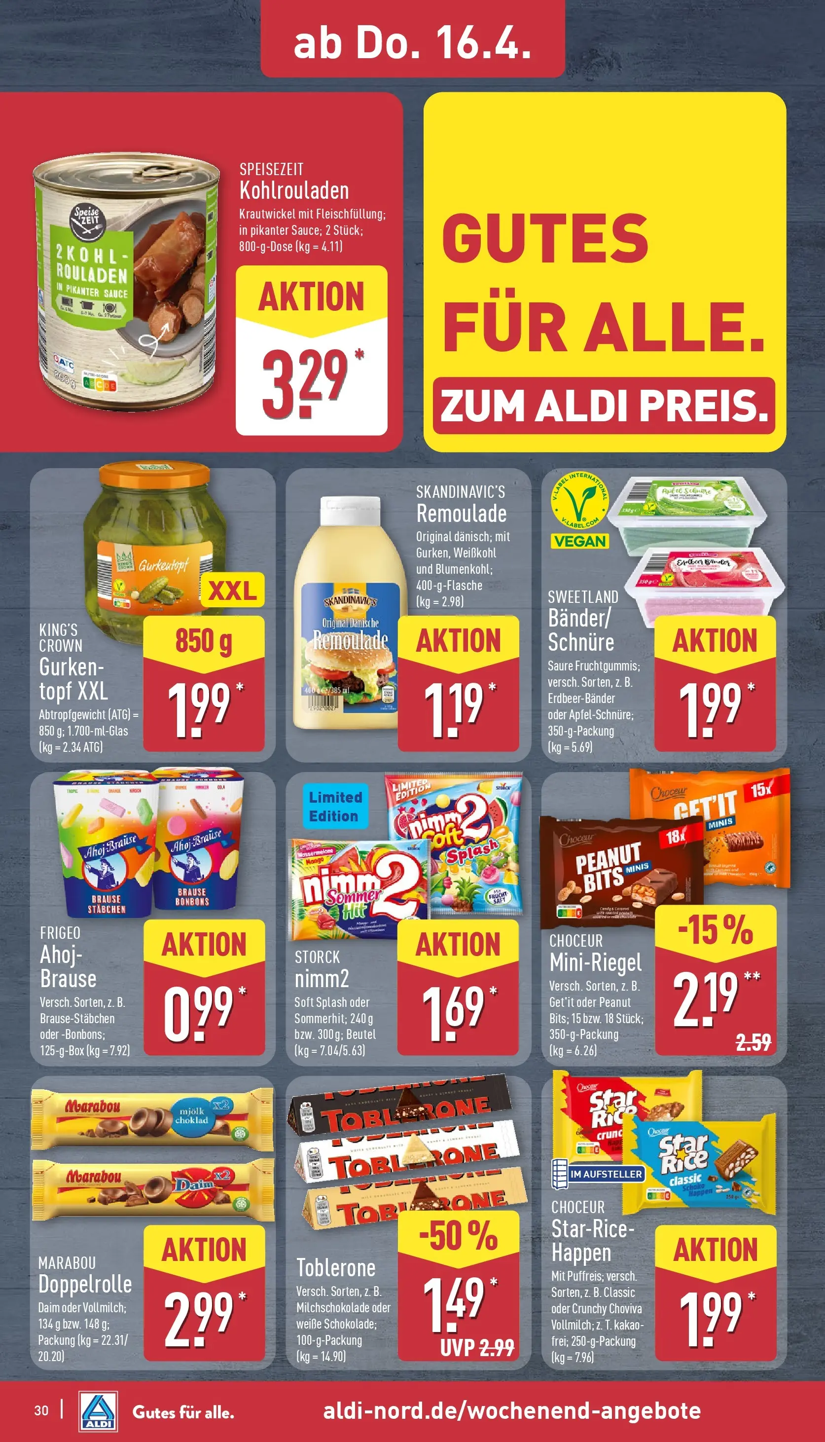 Aldi - ALDI Nord: Wochenangebote (ab 12.04.2026) » Angebote Online | Seite: 36 | Produkte: Sirup, Warsteiner, Zitrone, Whiskey