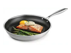 BRATMAXX 19159 Pfanne mit Wabenstruktur (Edelstahl, 24 cm)