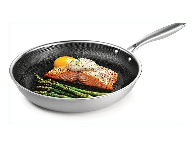 BRATMAXX 19159 Pfanne mit Wabenstruktur (Edelstahl, 24 cm)
