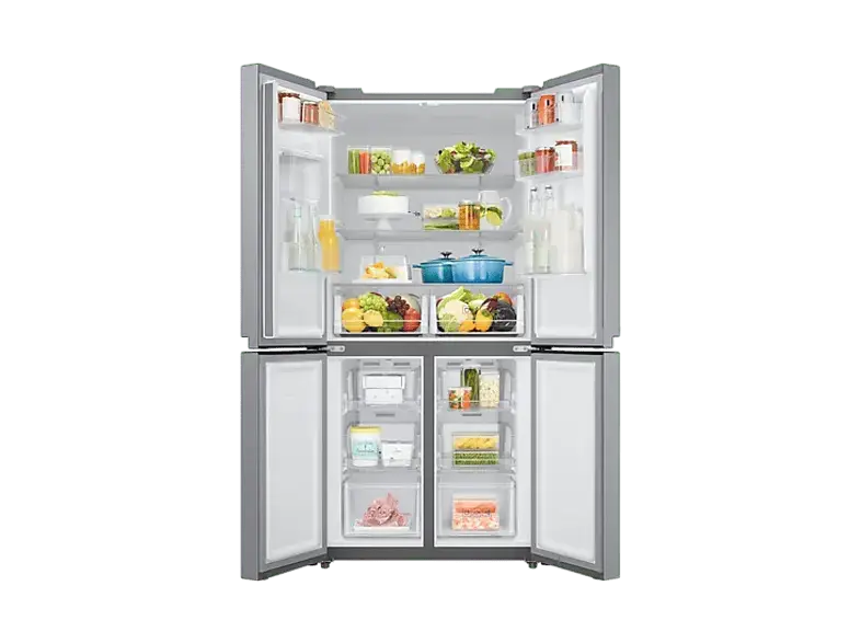 Samsung RF48A401EM9/EF Slim French Door, K&uuml;hl- und Gefrierkombination (488 l, E, 1793 mm hoch, No Frost (verminderte Eisbildung), Gentle Silver Matt)