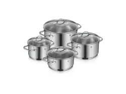 WMF Provence Plus Set Topfset (4tlg., alle Herdarten, Silber, Cromargan&reg;: Edelstahl Rostfrei 18/10, Poliert)