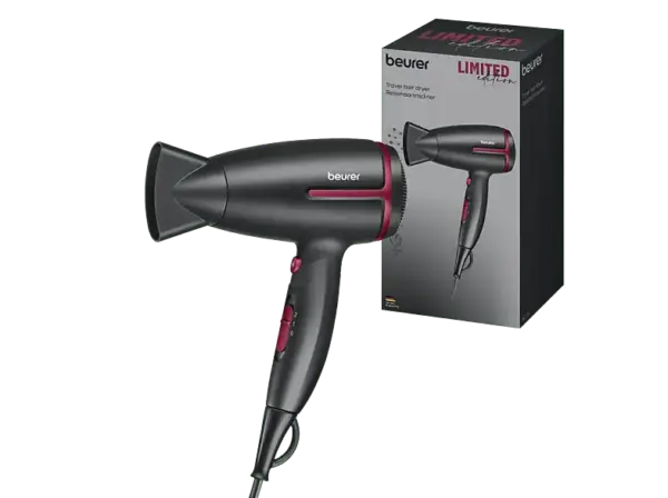 Beurer 105.38 HC25 Limited Edition Reisehaartrockner Schwarz/Cherry (1600 Watt)